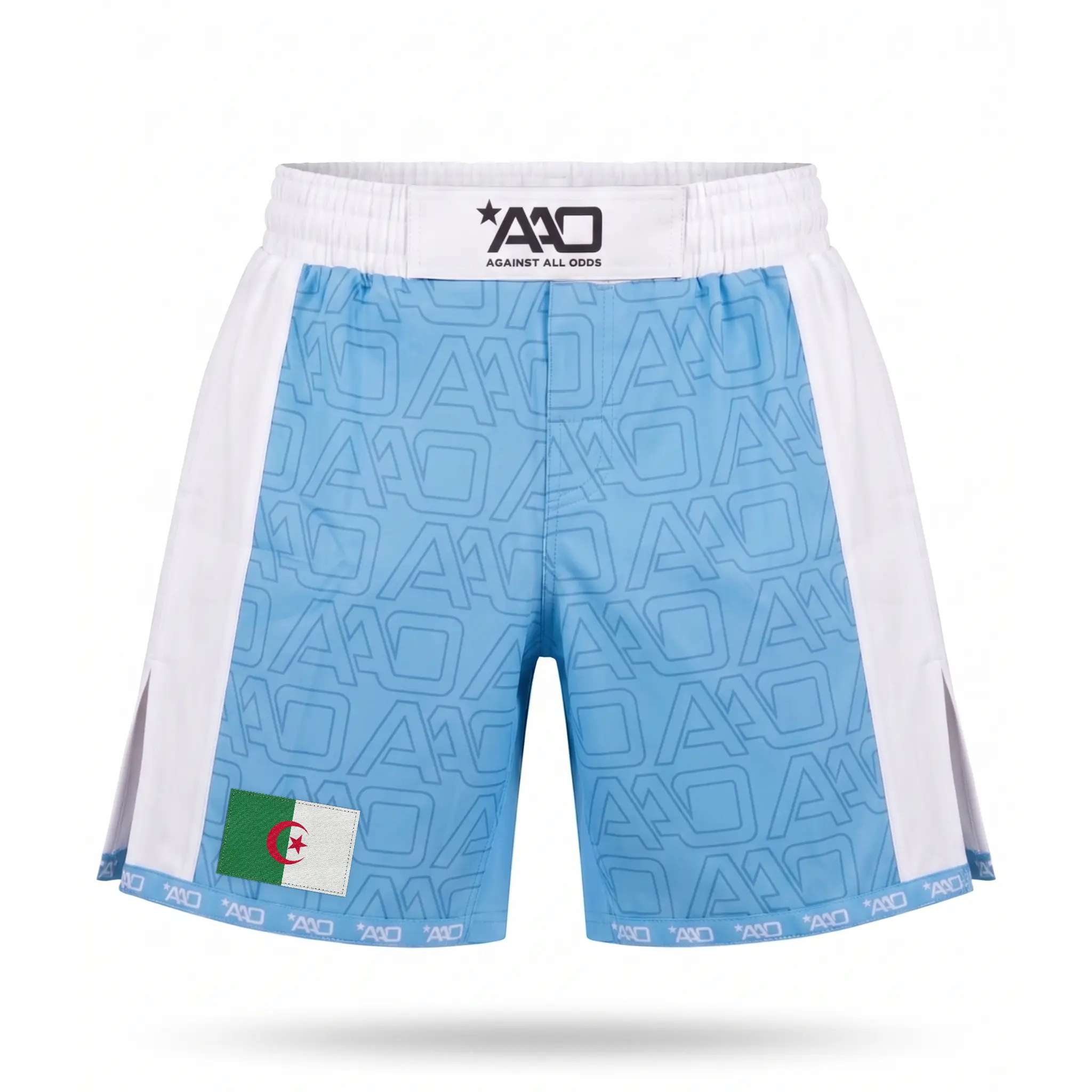 Algerien Elevate MMA Shorts Babyblau/Weiss Bild 1