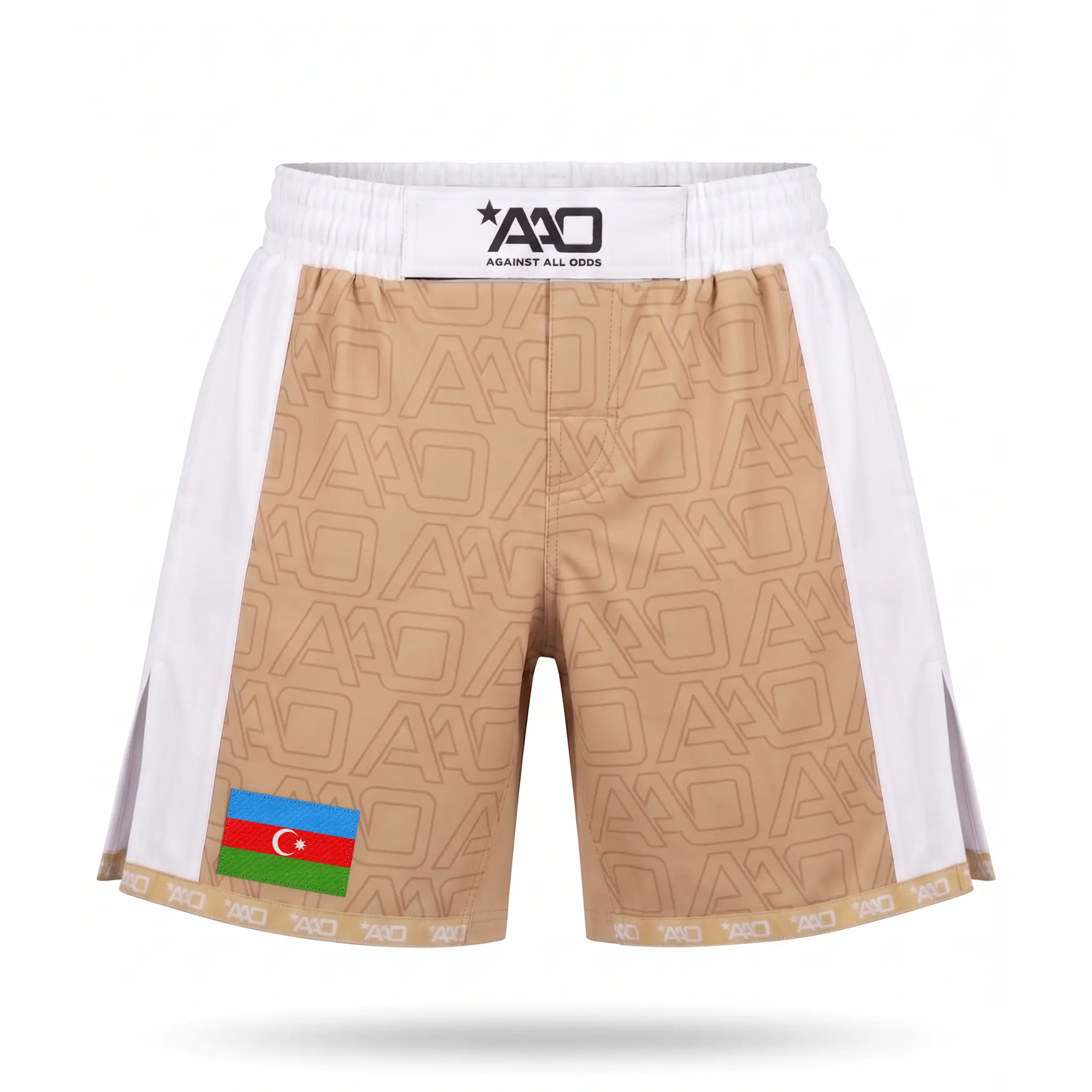 Aserbaidschan Elevate MMA Shorts Beige/Weiss Bild 1