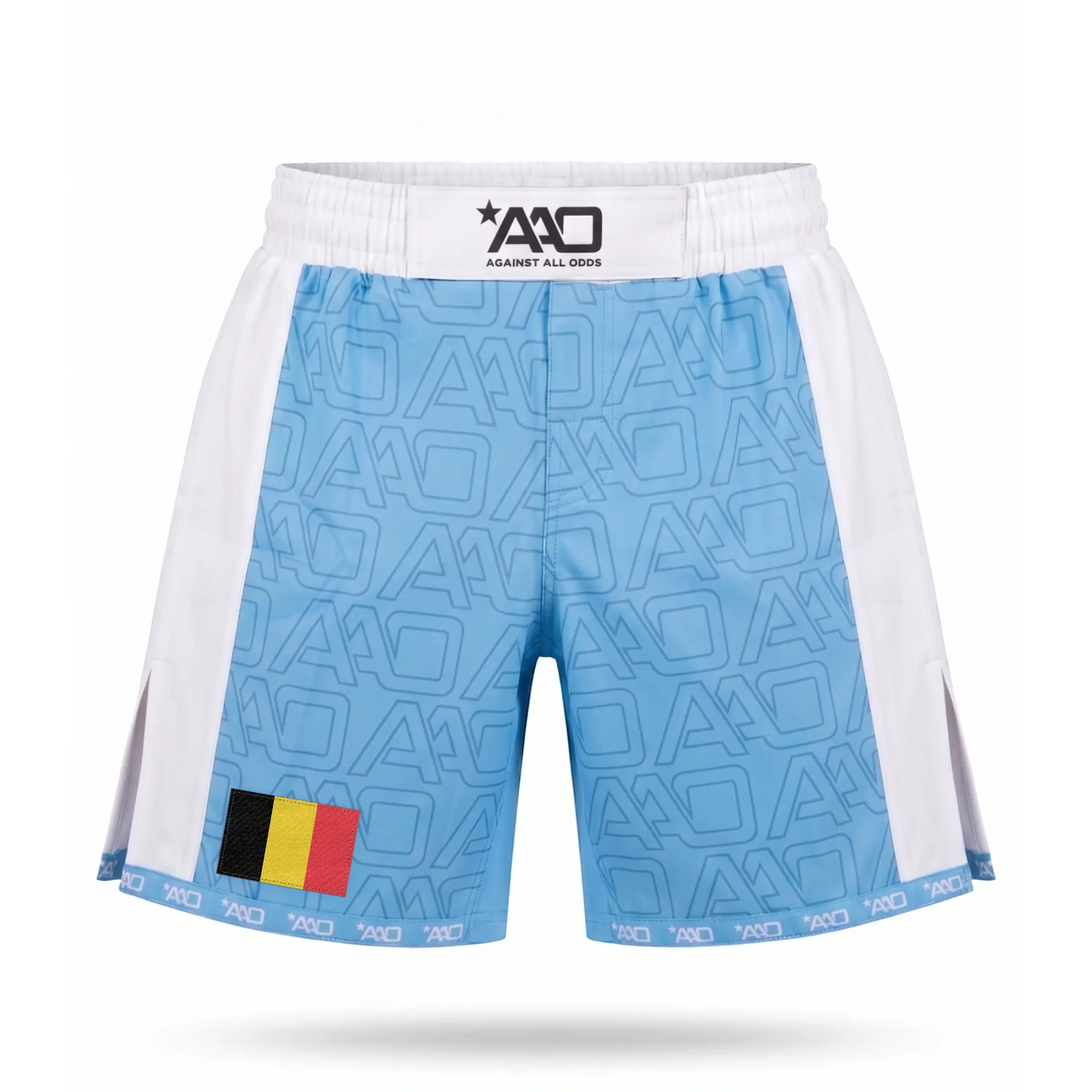 Belgien Elevate MMA Shorts Babyblau/Weiss Bild 1