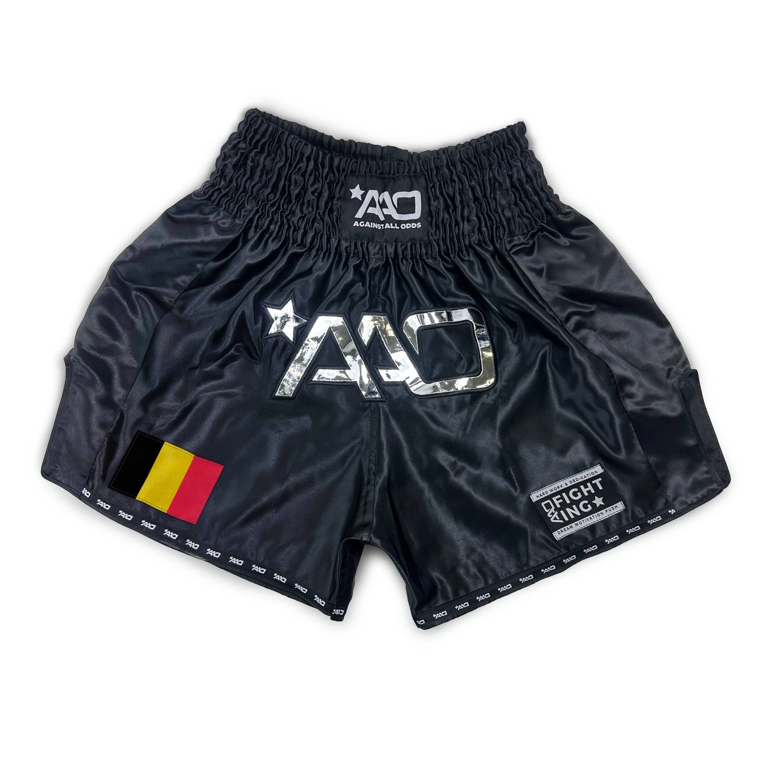 AAO Muay Thai Shorts Clean - Belgium Black