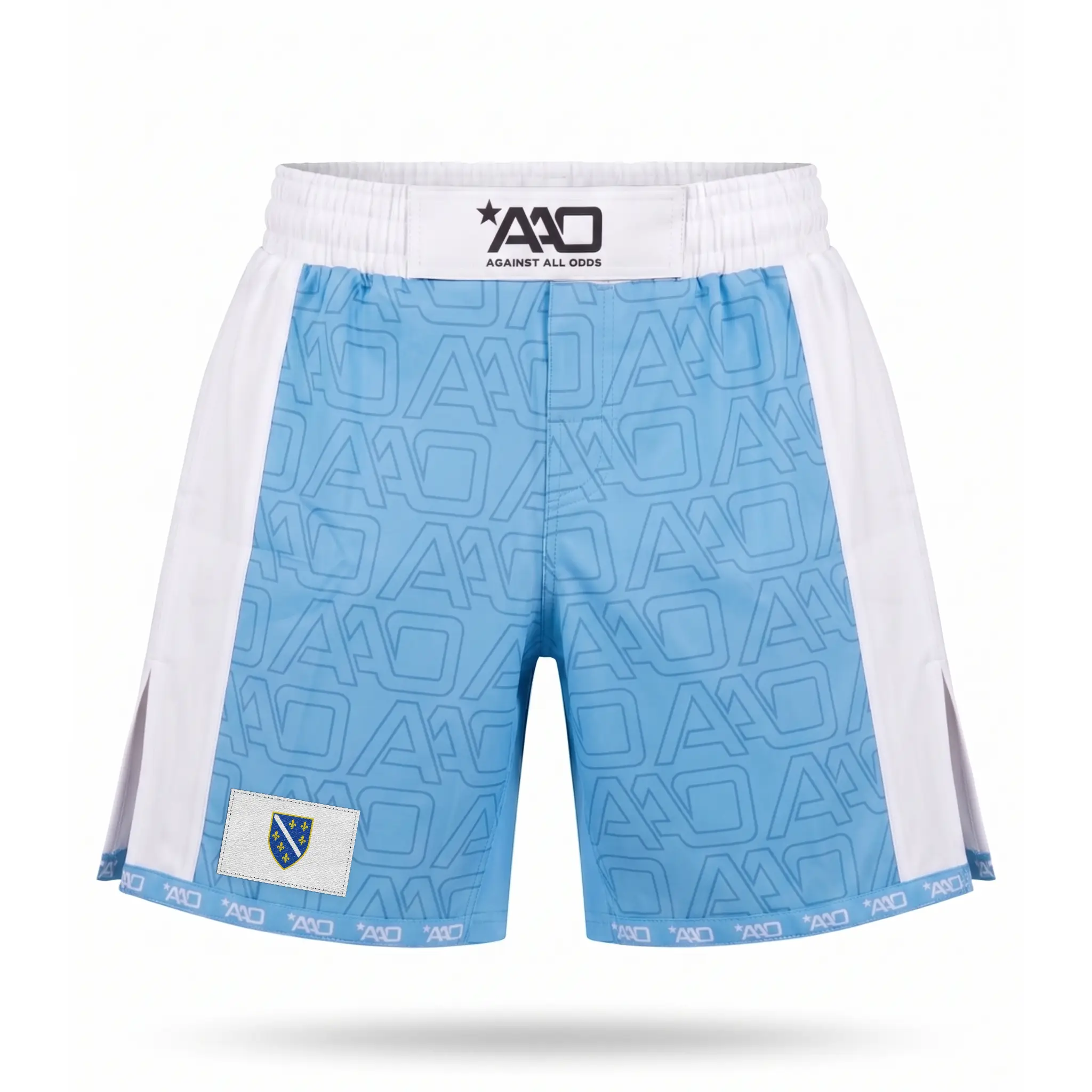 Bosnische Lilie Elevate MMA Shorts Babyblau/Weiss Bild 1