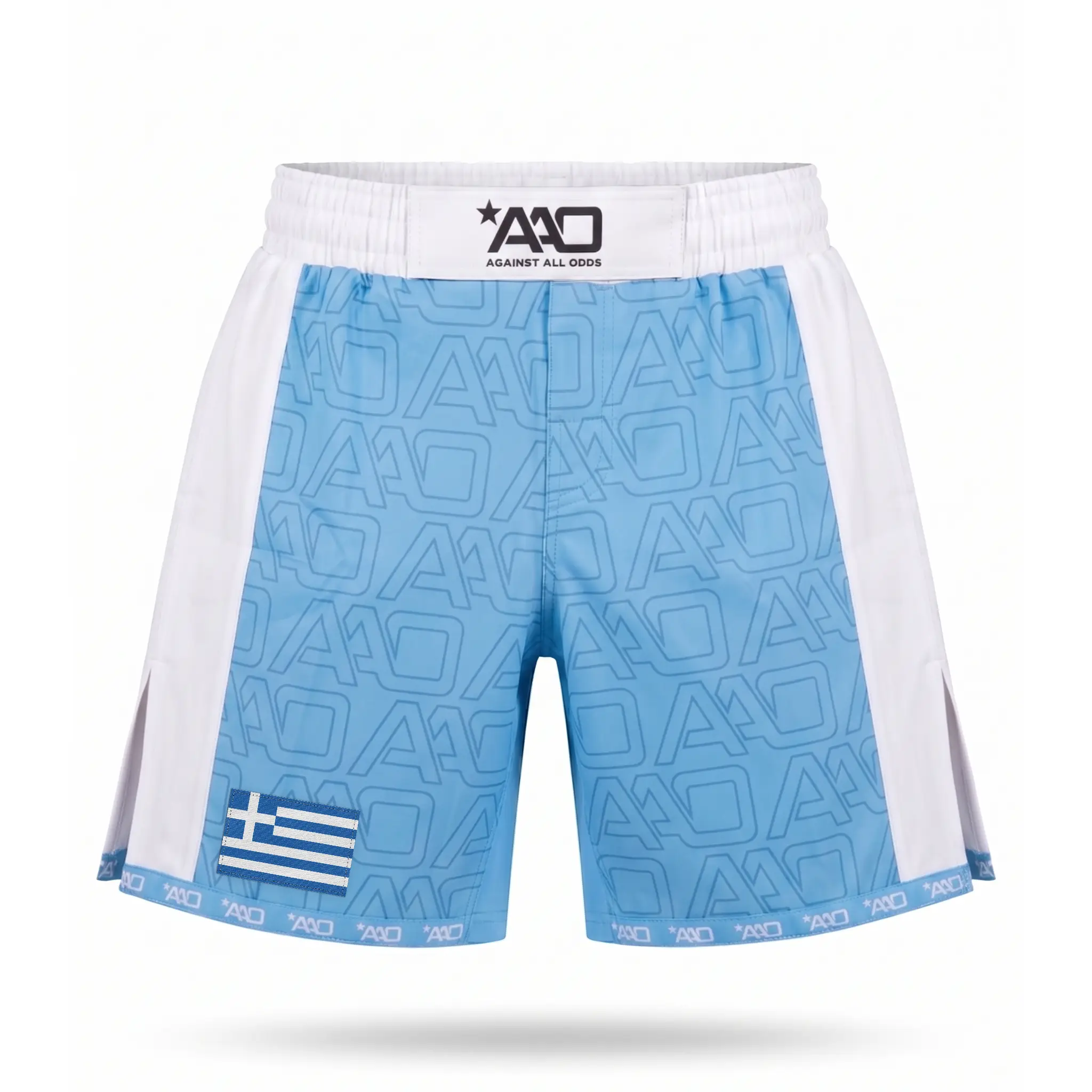 Griechenland Elevate MMA Shorts Babyblau/Weiss Bild 1