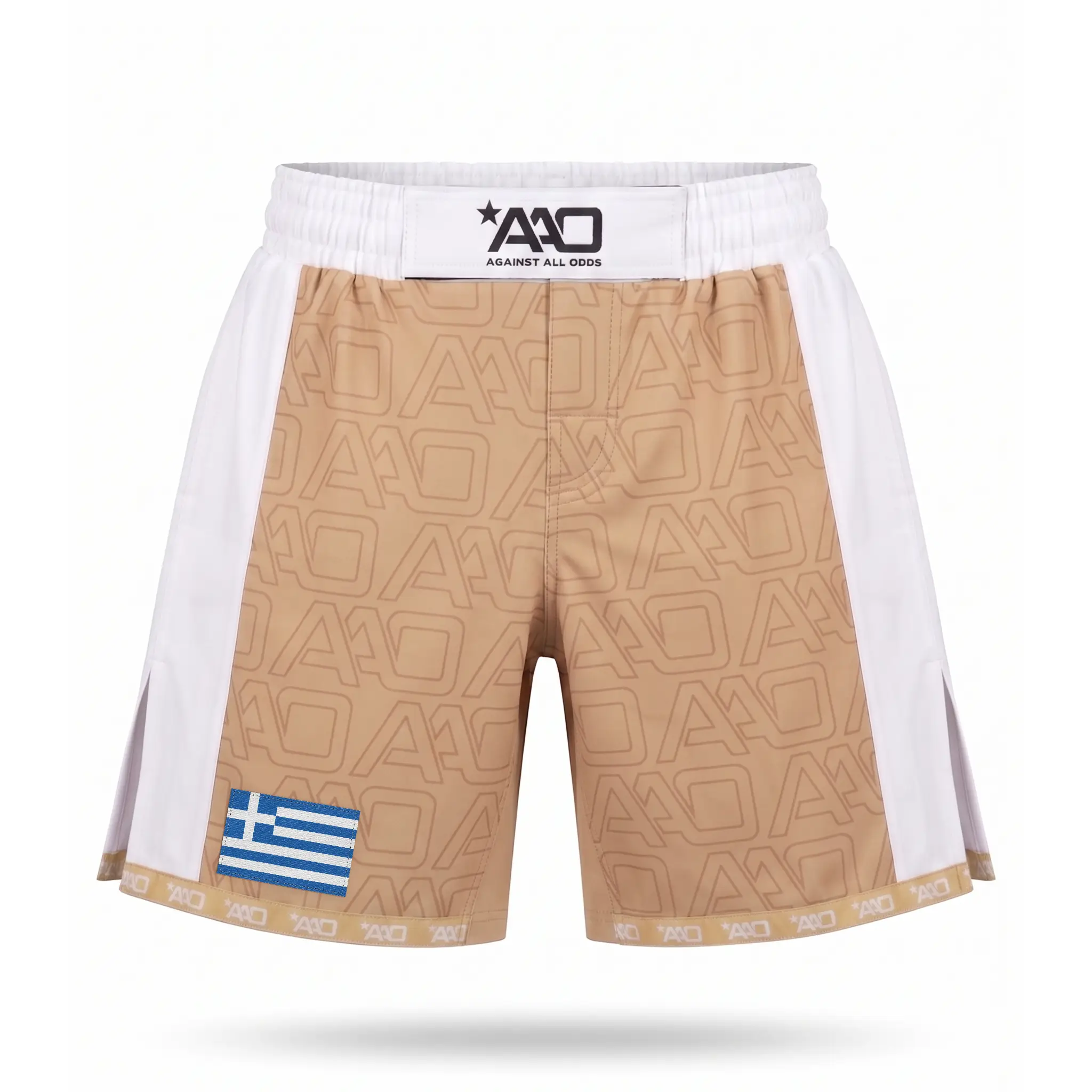 Griechenland Elevate MMA Shorts Beige/Weiss Bild 1