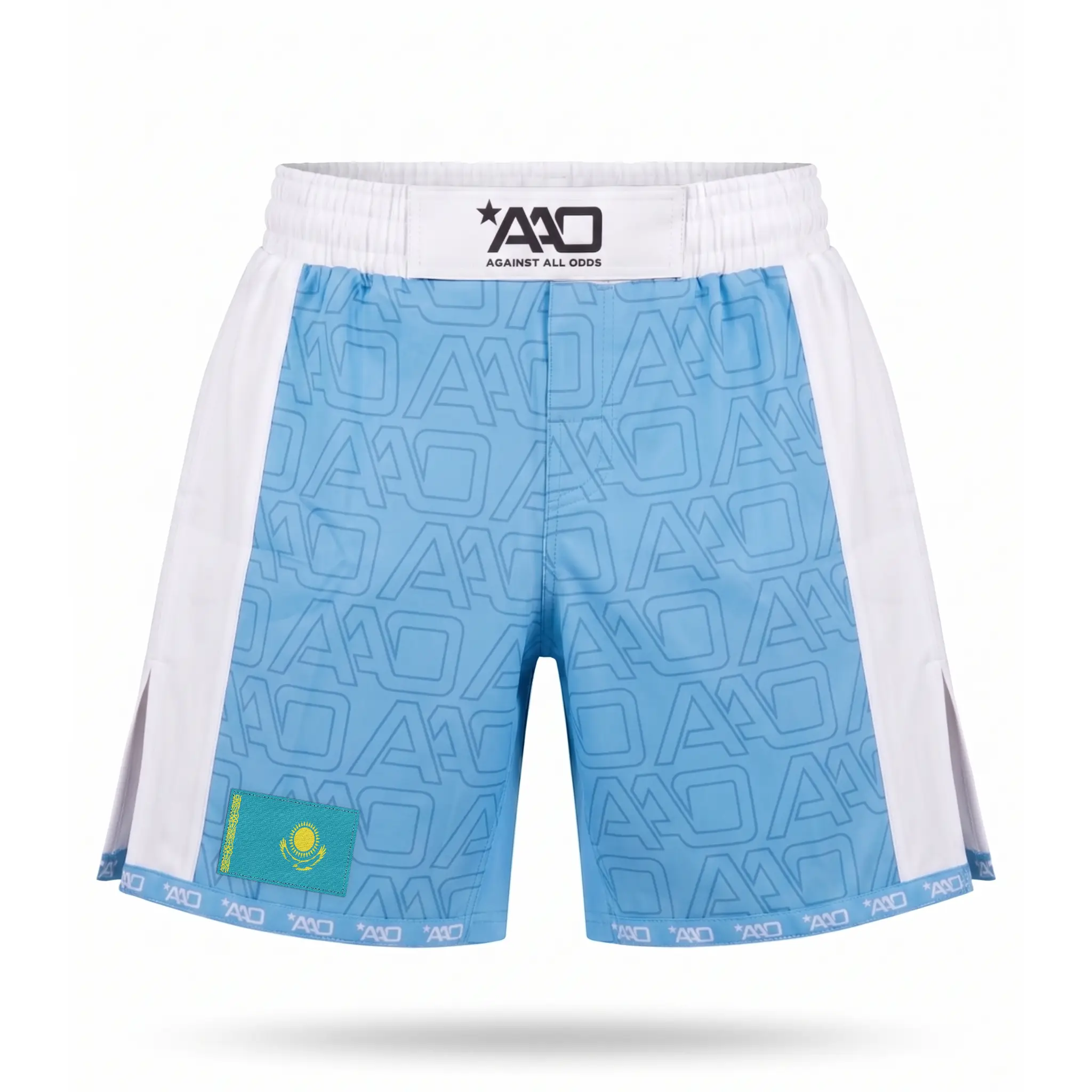 Kasachstan Elevate MMA Shorts Babyblau/Weiss Bild 1