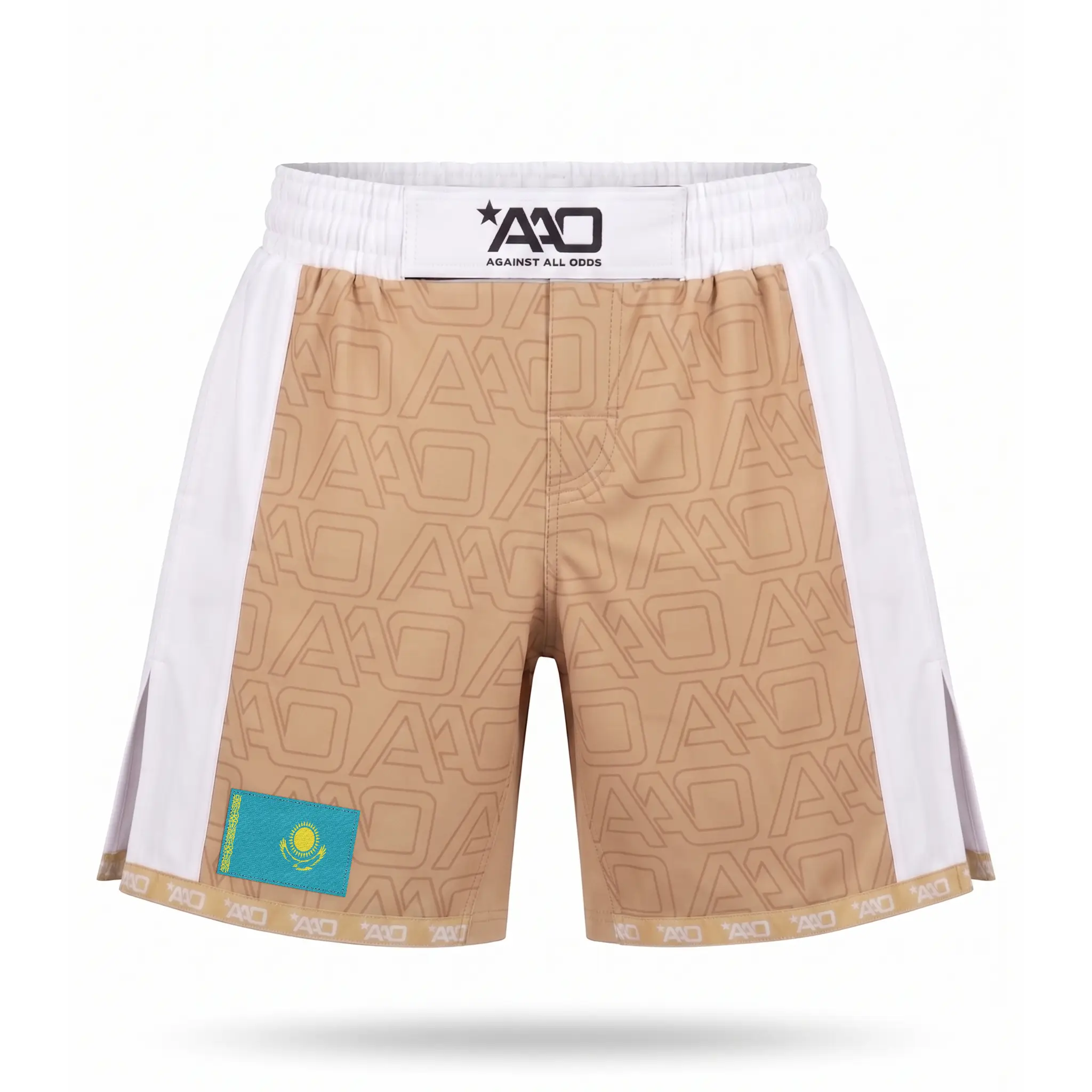 Kasachstan Elevate MMA Shorts Beige/Weiss Bild 1