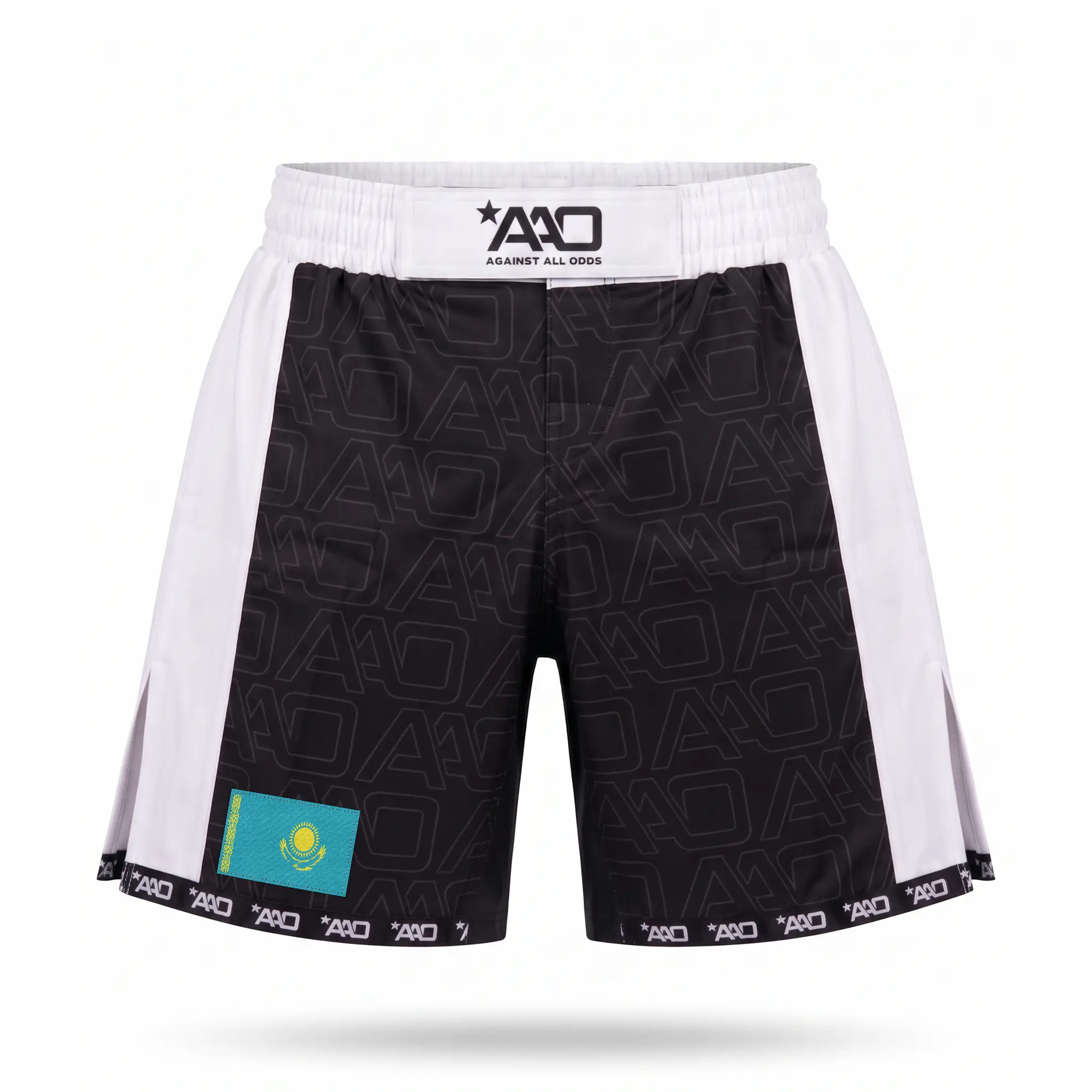 Kasachstan Elevate MMA Shorts Schwarz/Weiss Bild 1