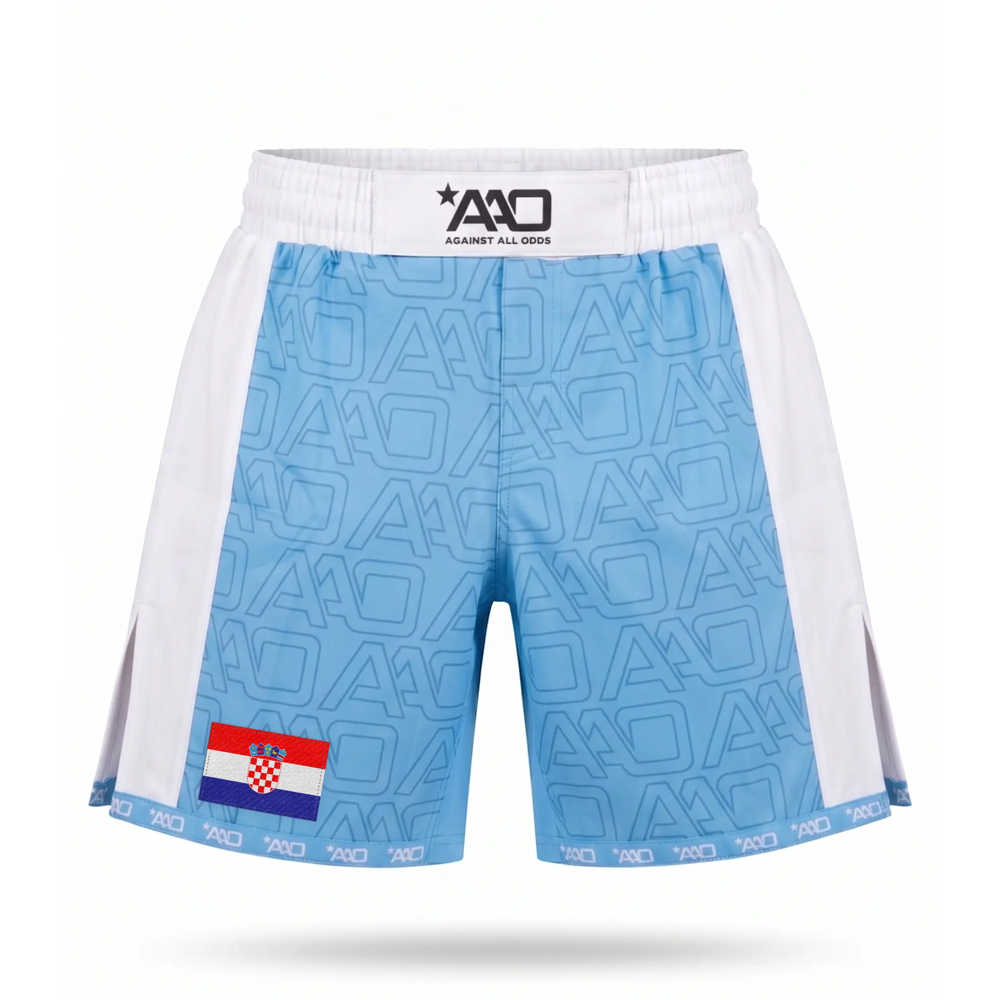 Kroatien Elevate MMA Shorts Babyblau/Weiss Bild 1