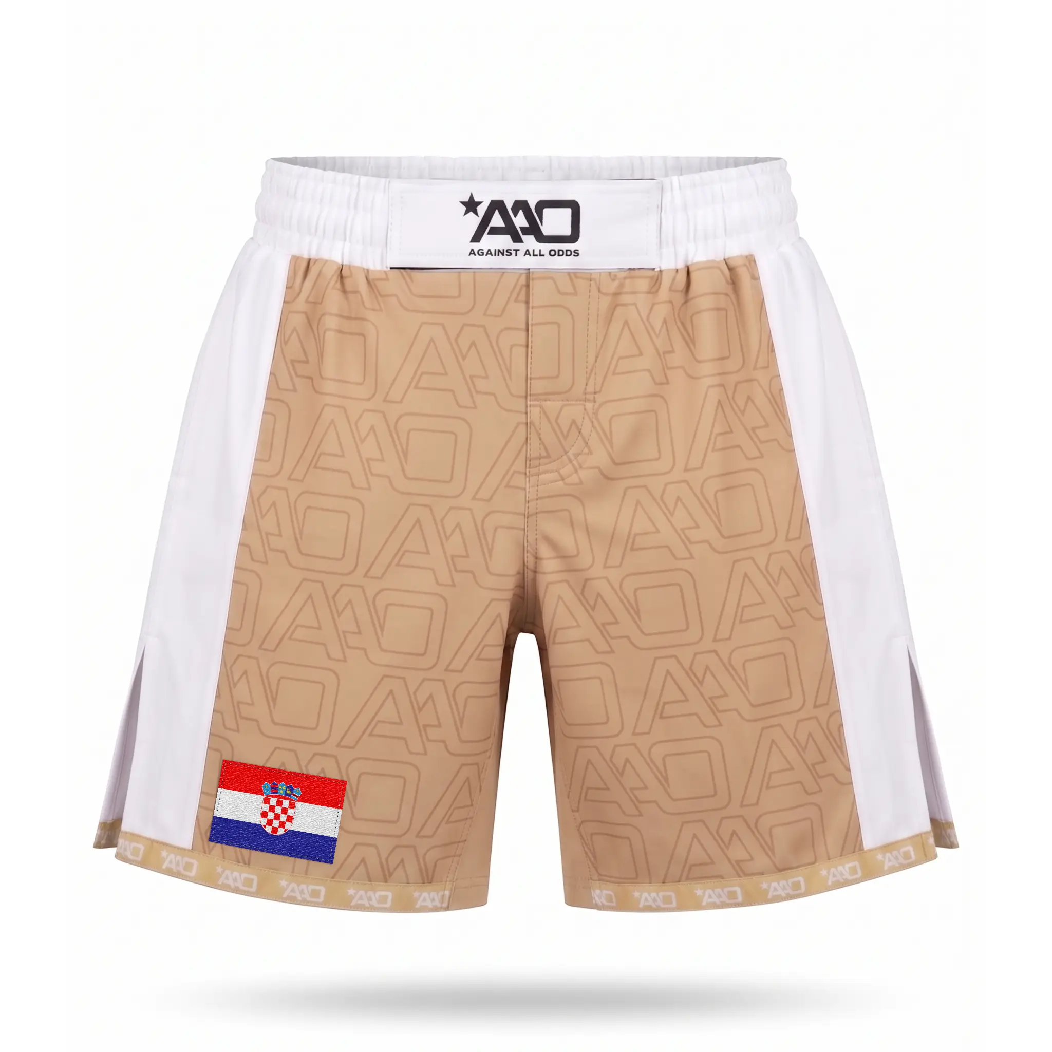Kroatien Elevate MMA Shorts Beige/Weiss Bild 1
