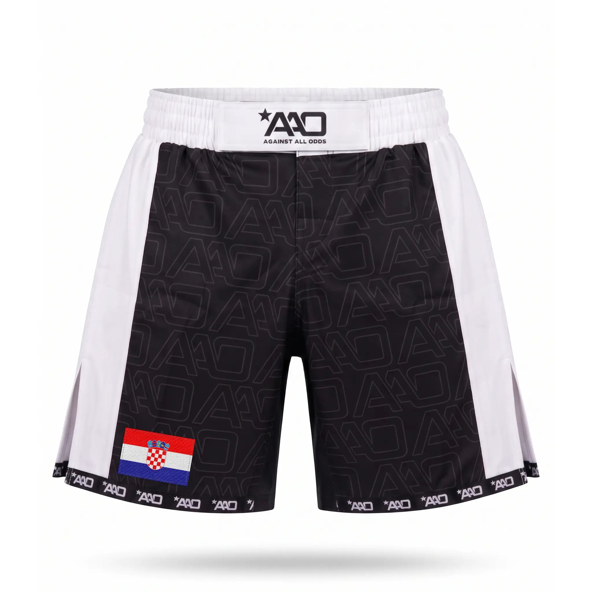 Kroatien Elevate MMA Shorts Schwarz/Weiss Bild 1