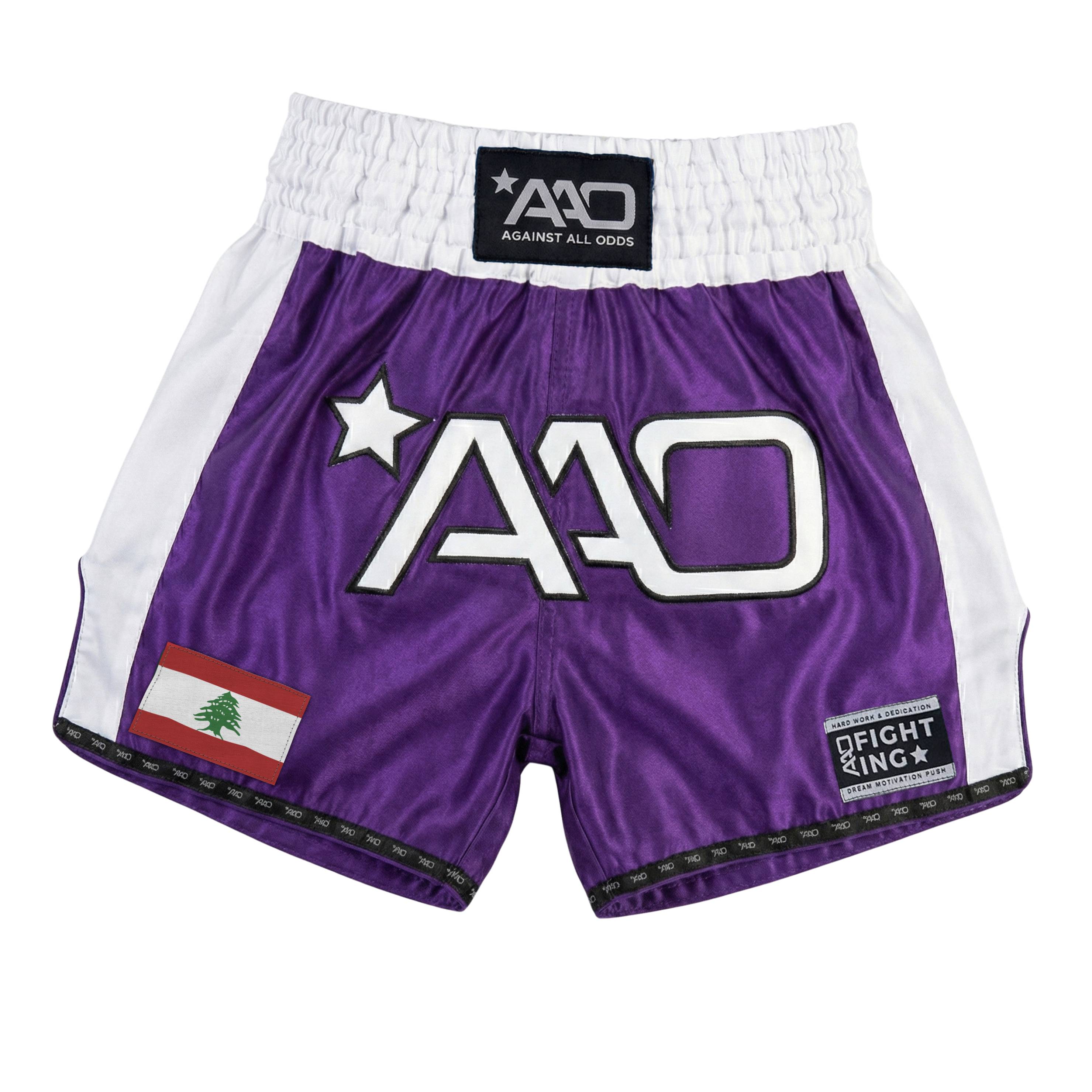 AAO Muay Thai Shorts "Legacy" - Libanon - Aao-Fighting