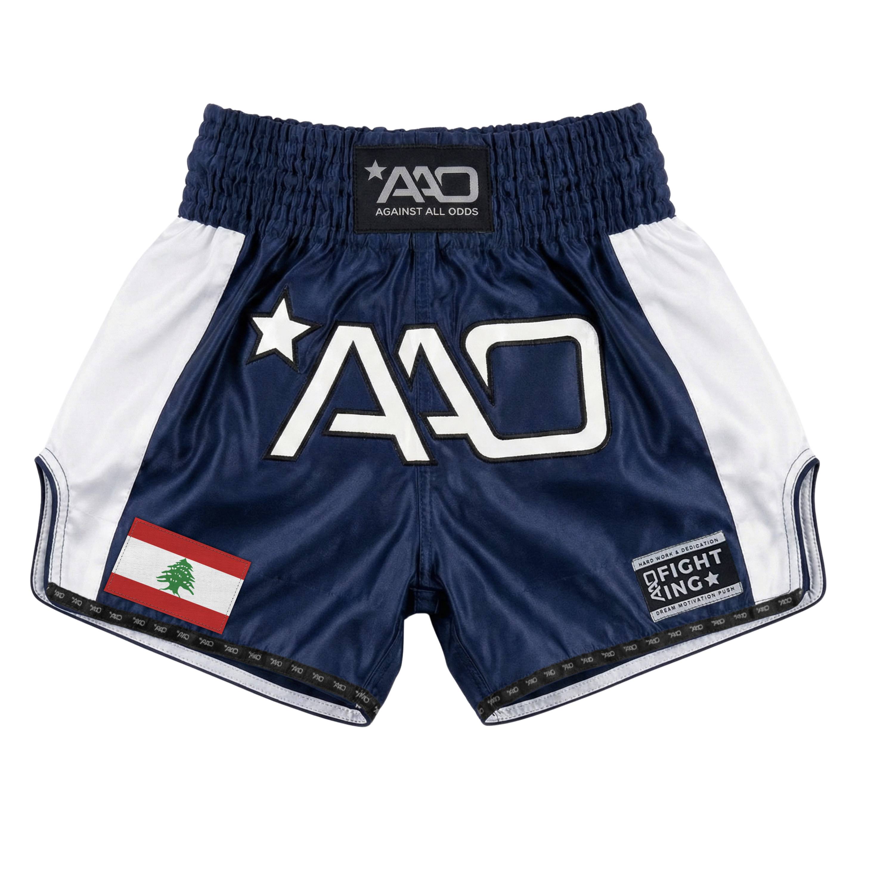 AAO Muay Thai Shorts "Legacy" - Libanon - Aao-Fighting