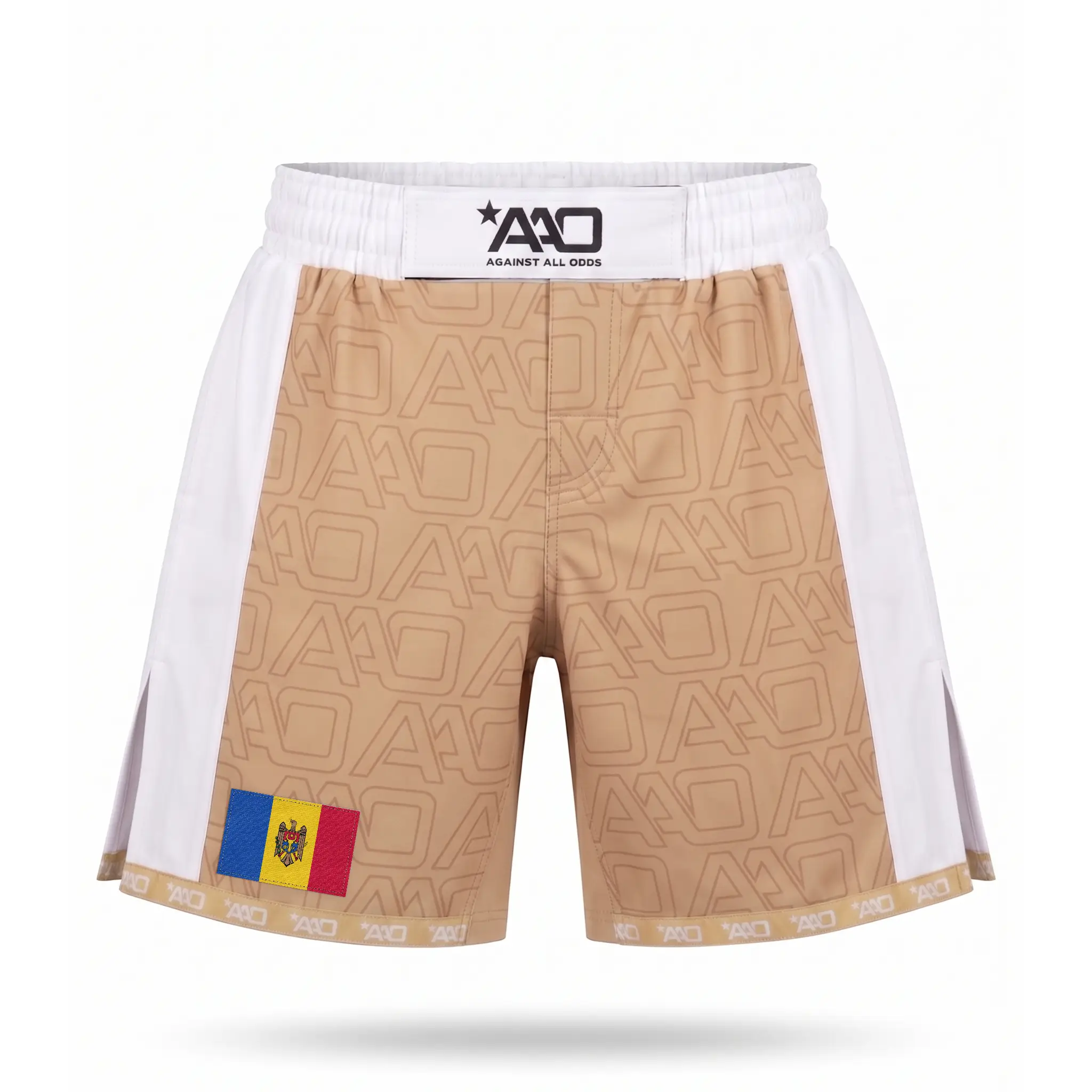 Moldawien Elevate MMA Shorts Beige/Weiss Bild 1