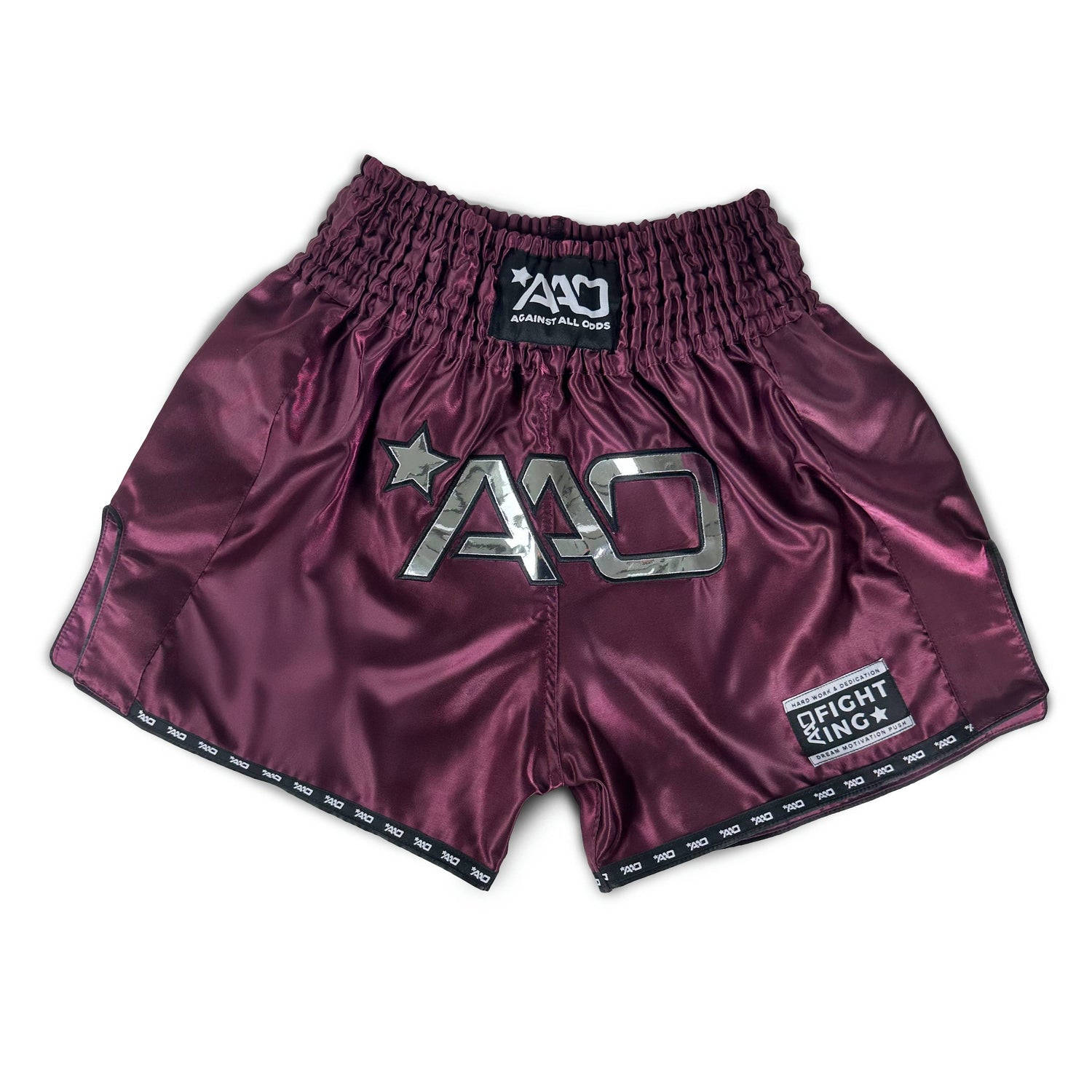 AAO Muay Thai Shorts - Clean Edition Burgundy