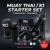 Muay Thai Starter Set (Boxhandschuhe + Shorts + Shinguards)