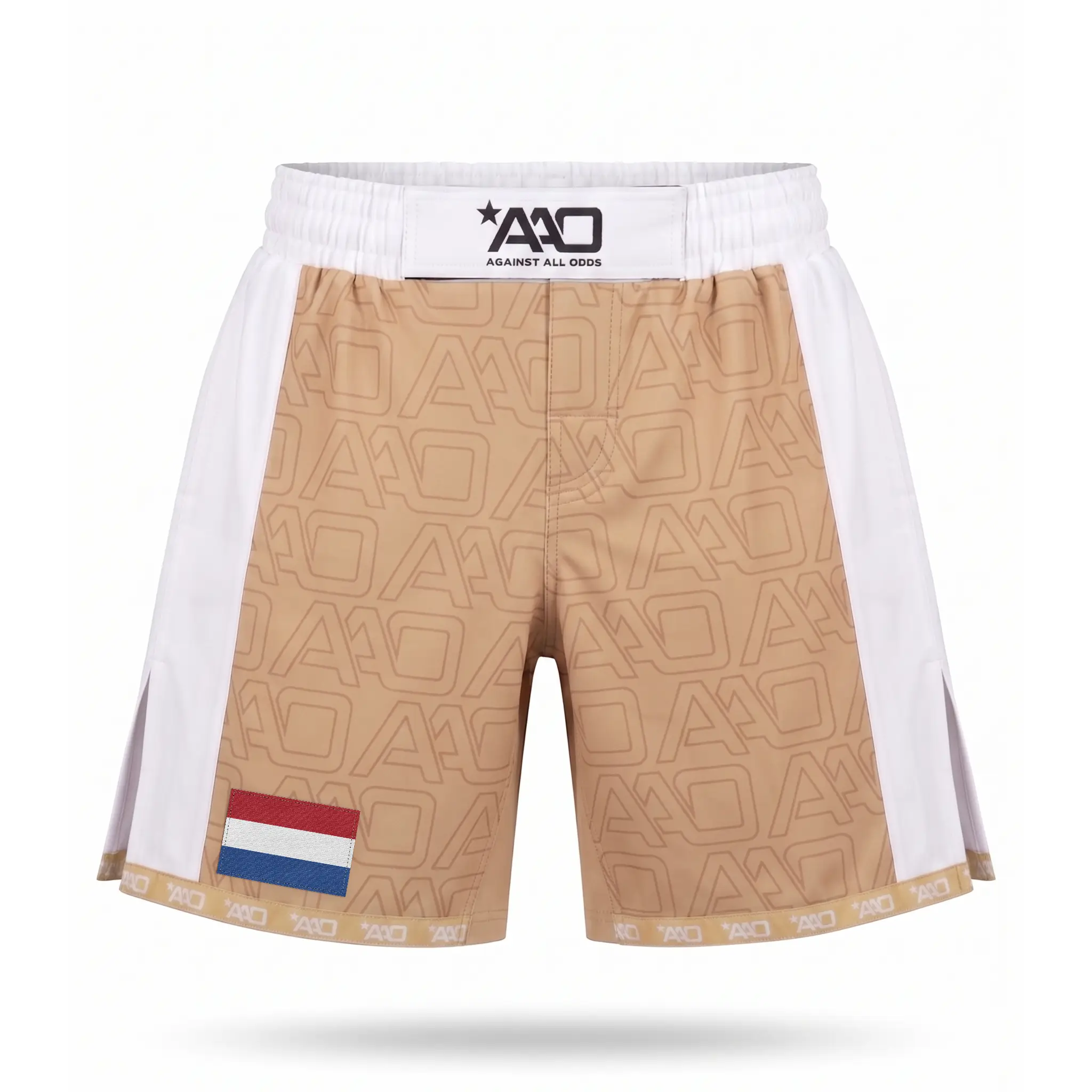 Niederlande Elevate MMA Shorts Beige/Weiss Bild 1