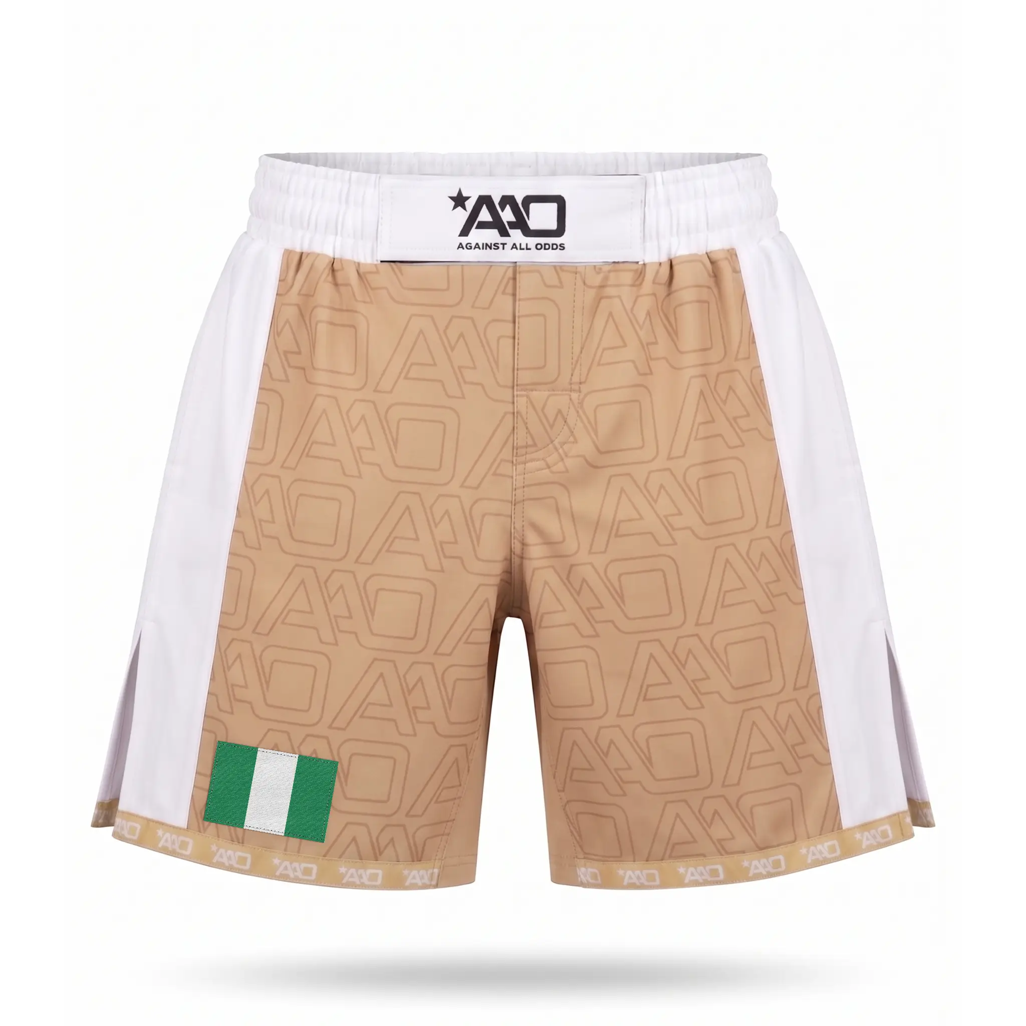 Nigeria Elevate MMA Shorts Beige/Weiss Bild 1