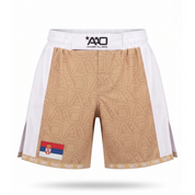 Serbien Elevate MMA Shorts Beige/Weiss Bild 1