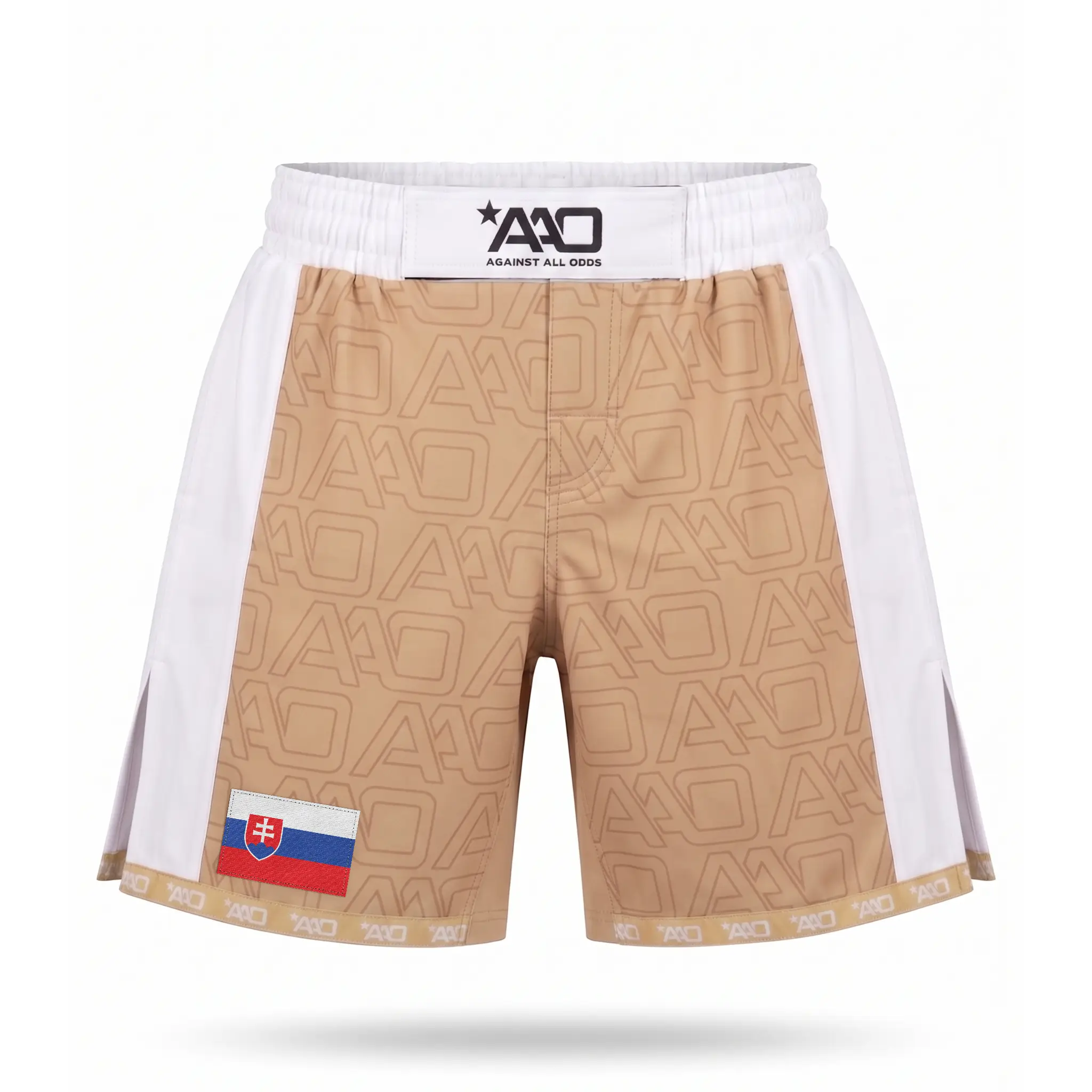 Slowakei Elevate MMA Shorts Beige/Weiss Bild 1