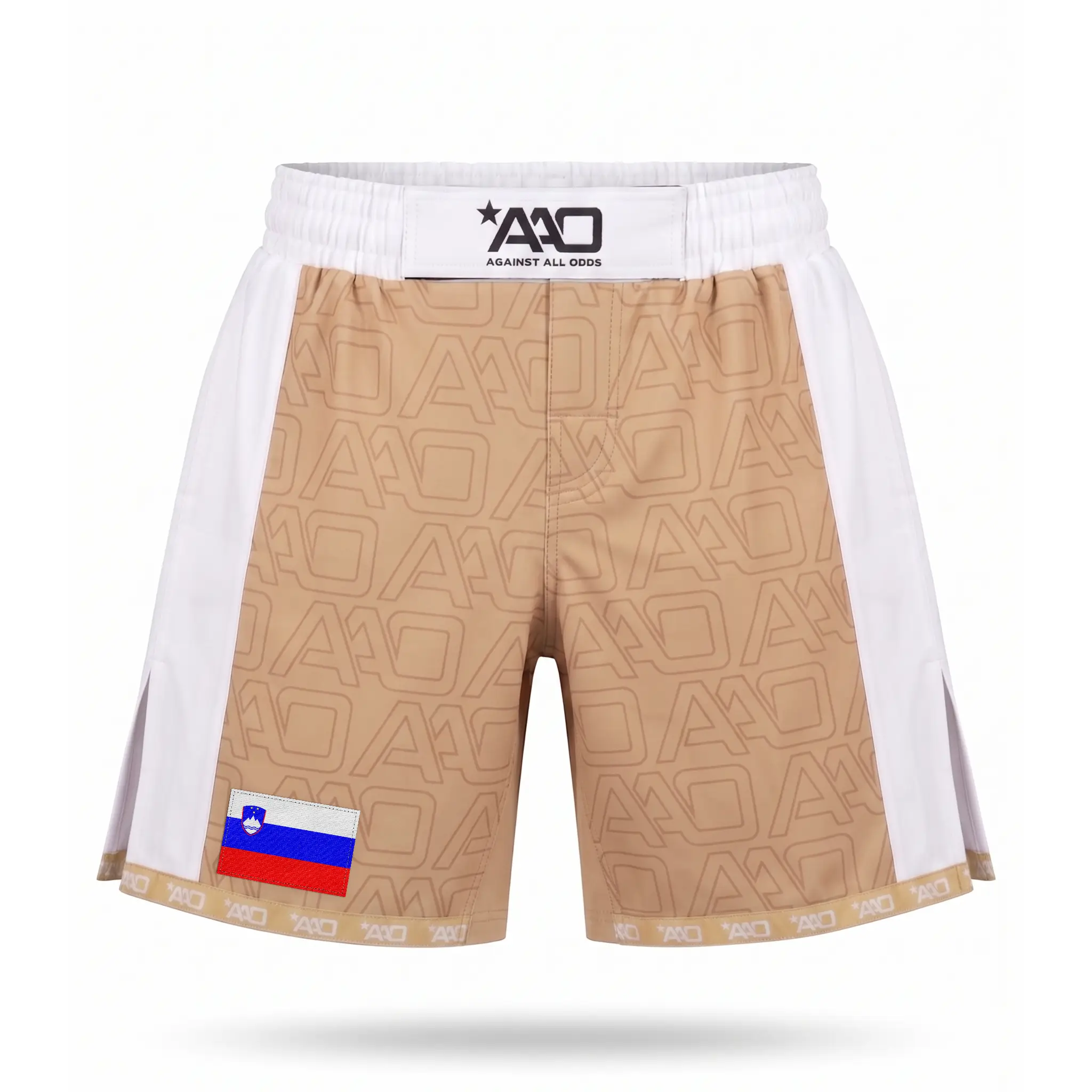 Slowenien Elevate MMA Shorts Beige/Weiss Bild 1