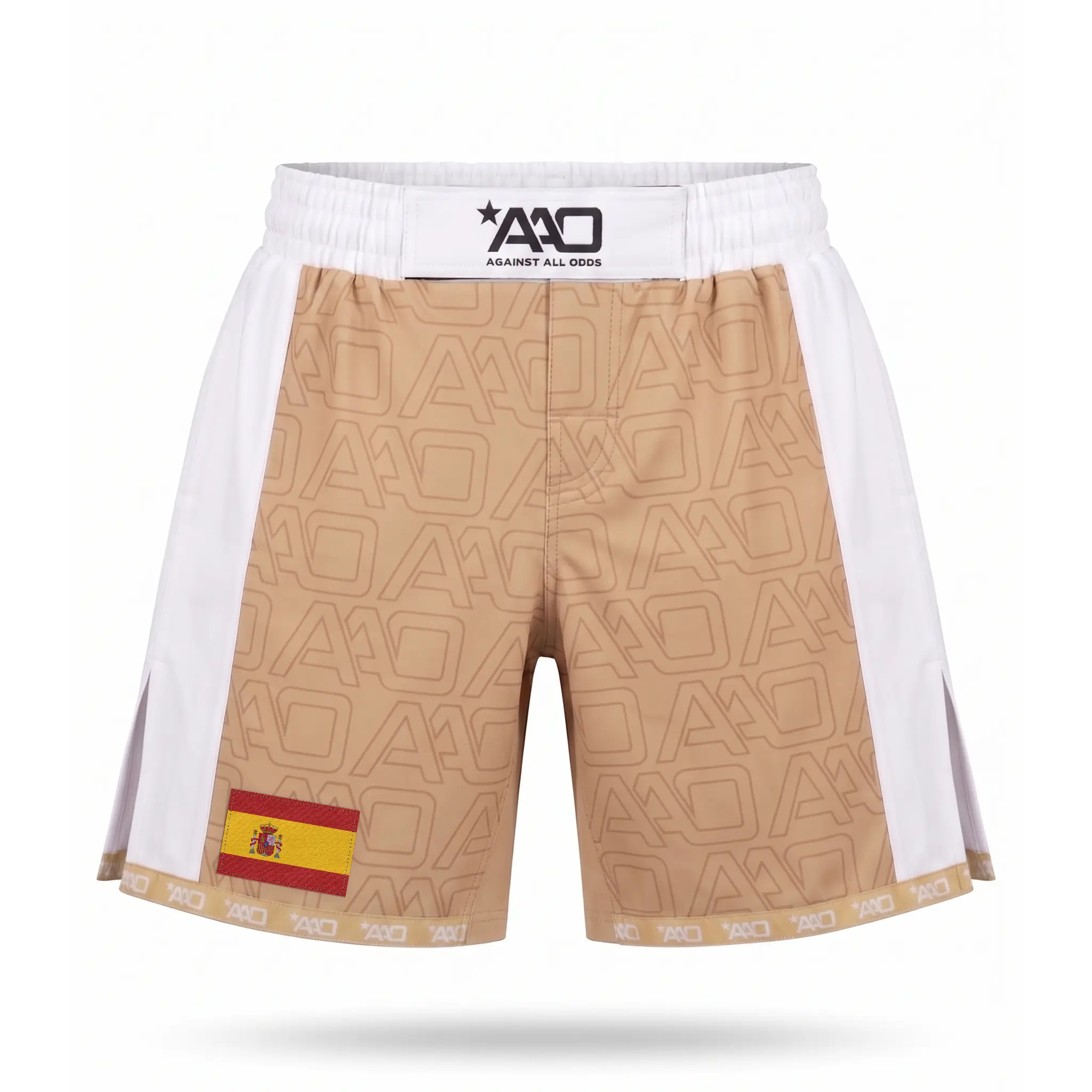 Spanien Elevate MMA Shorts Beige/Weiss Bild 1