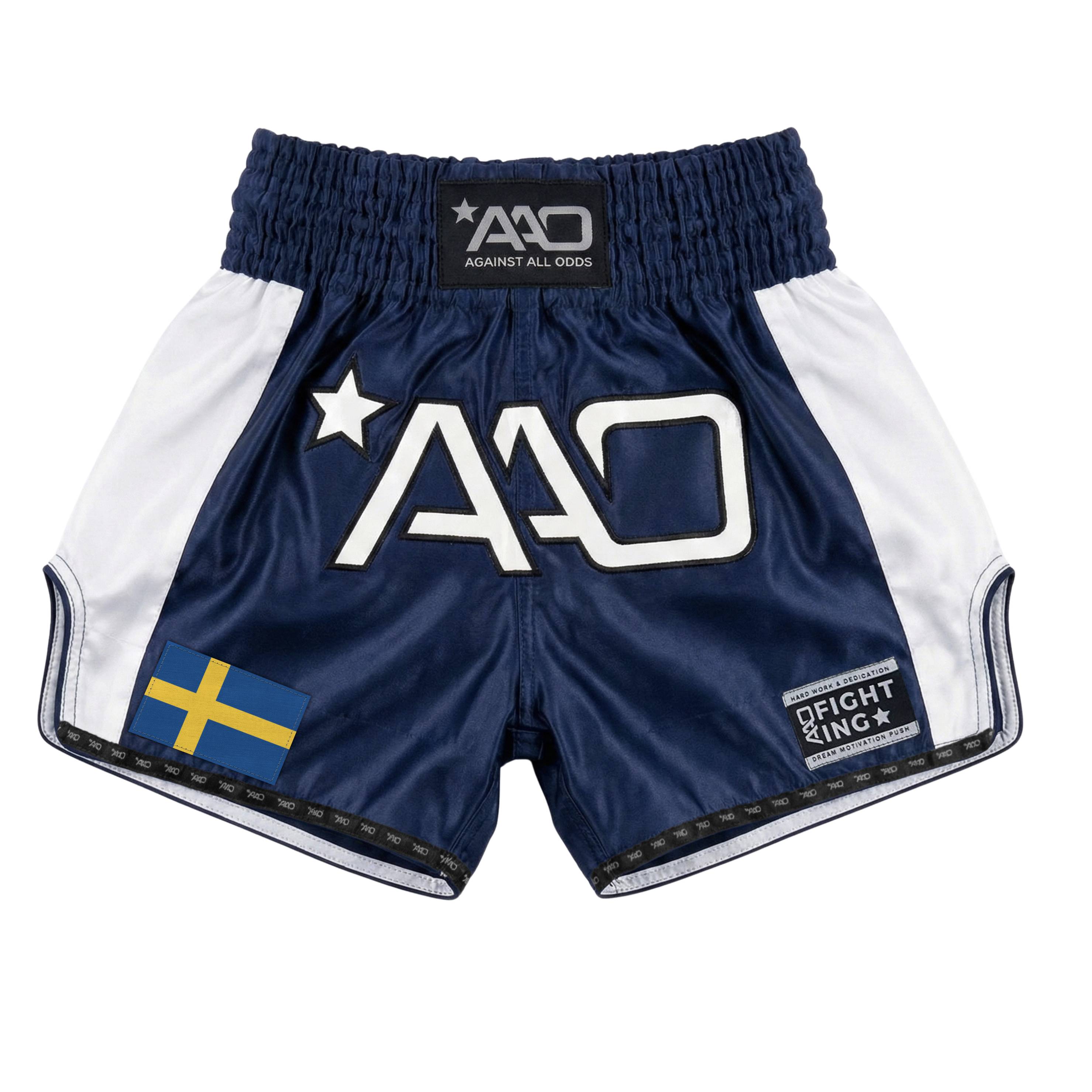AAO Muay Thai Shorts "Legacy" - Schweden - Aao-Fighting