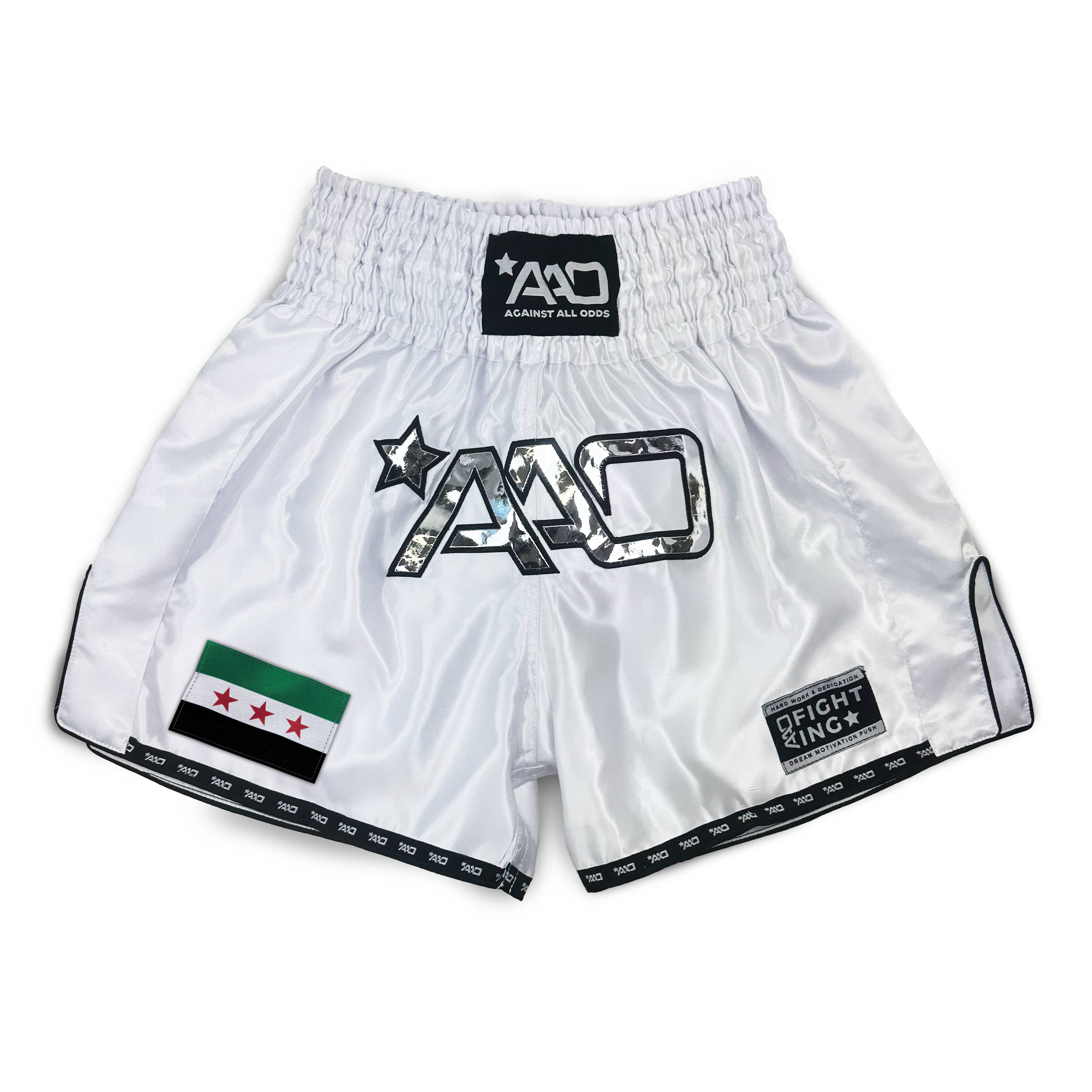 Muay Thai Shorts Syria Flag – AAO Clean Shorts