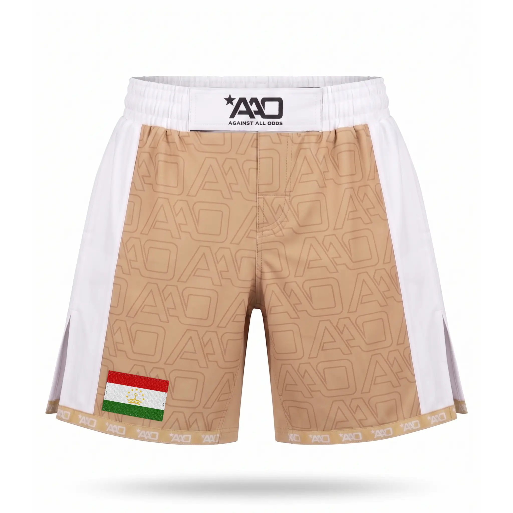 Tadschikistan Elevate MMA Shorts Beige/Weiss Bild 1