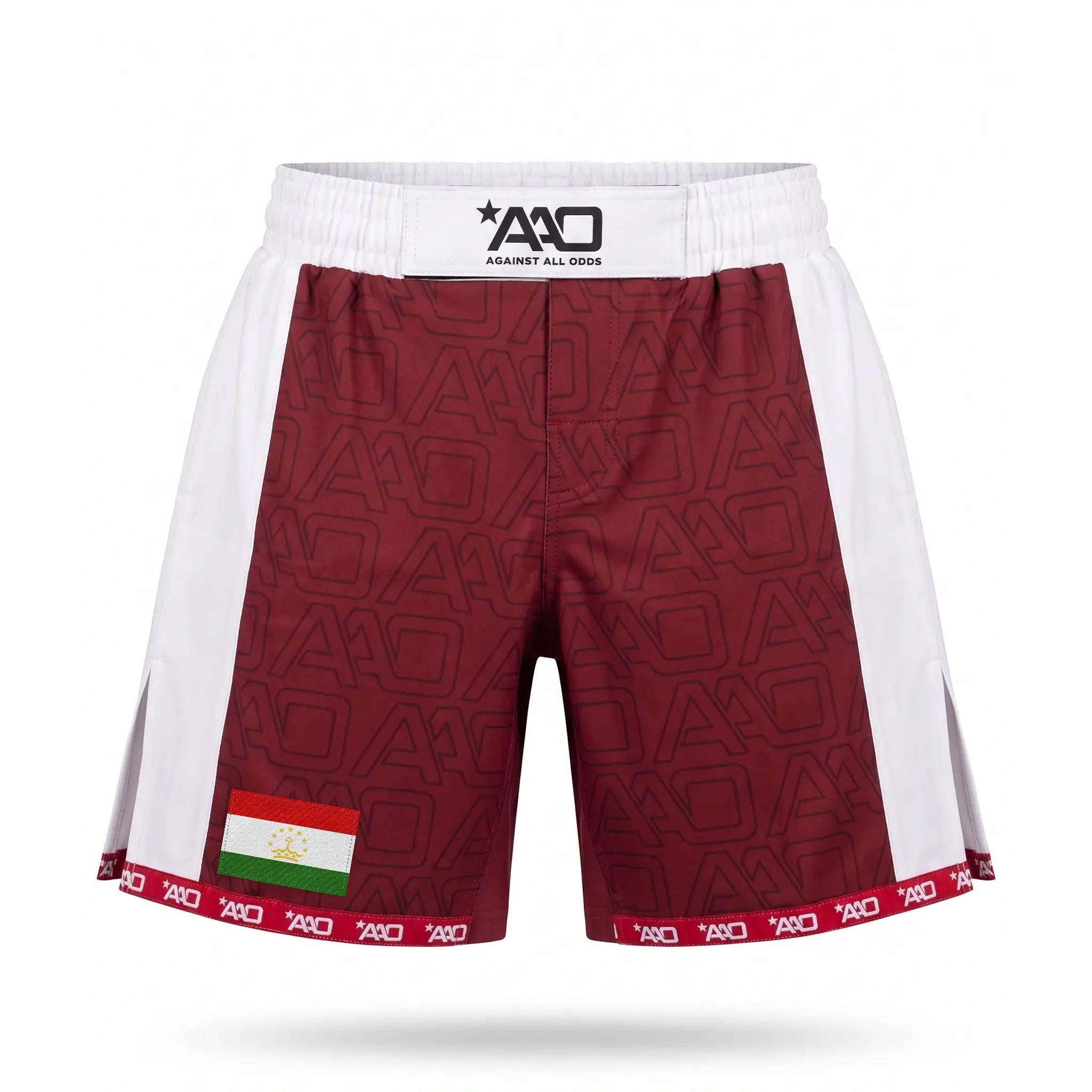 Tadschikistan Elevate MMA Shorts Rot/Weiss Bild 1