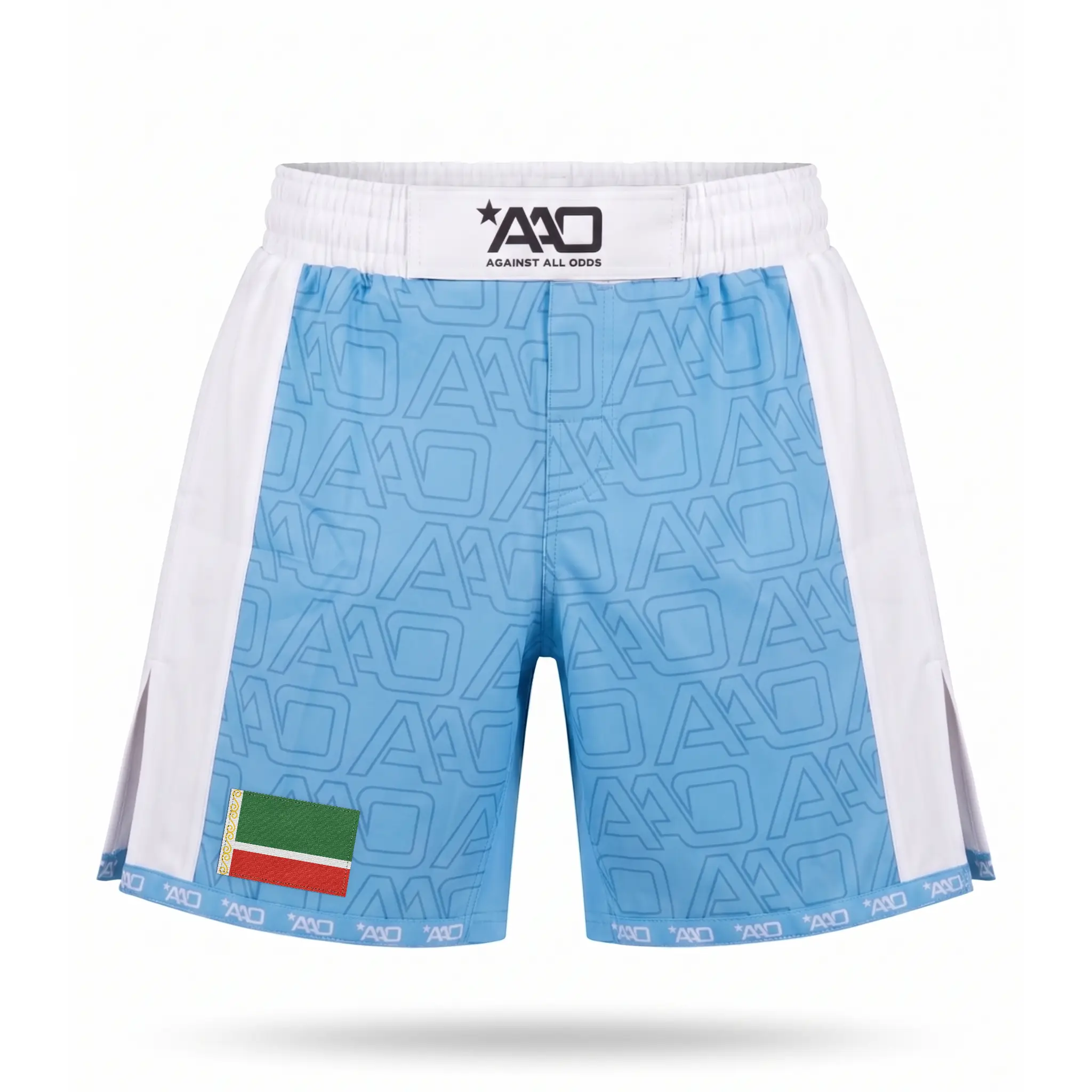 Tschetschenien Elevate MMA Shorts Babyblau/Weiss Bild 1