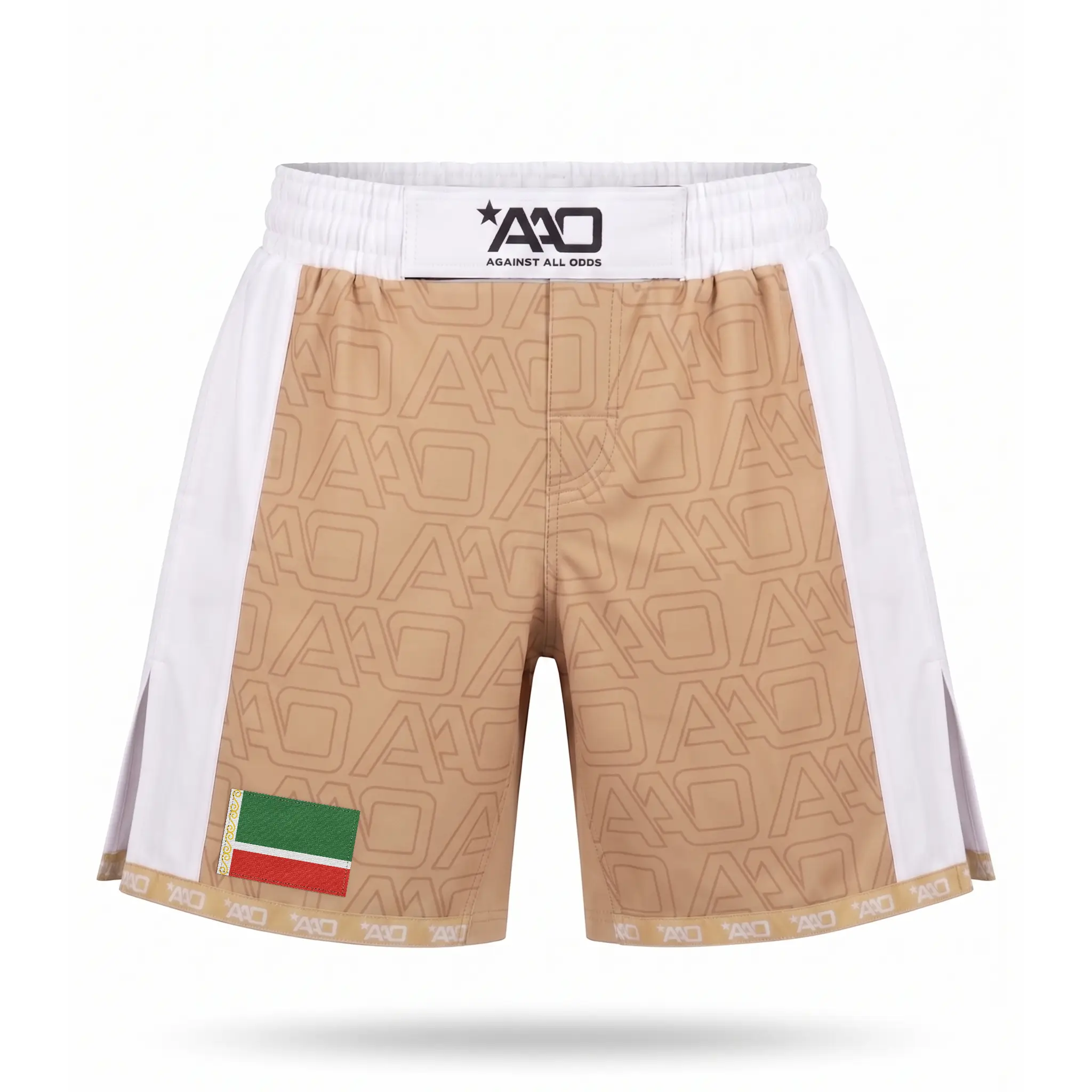 Tschetschenien Elevate MMA Shorts Beige/Weiss Bild 1