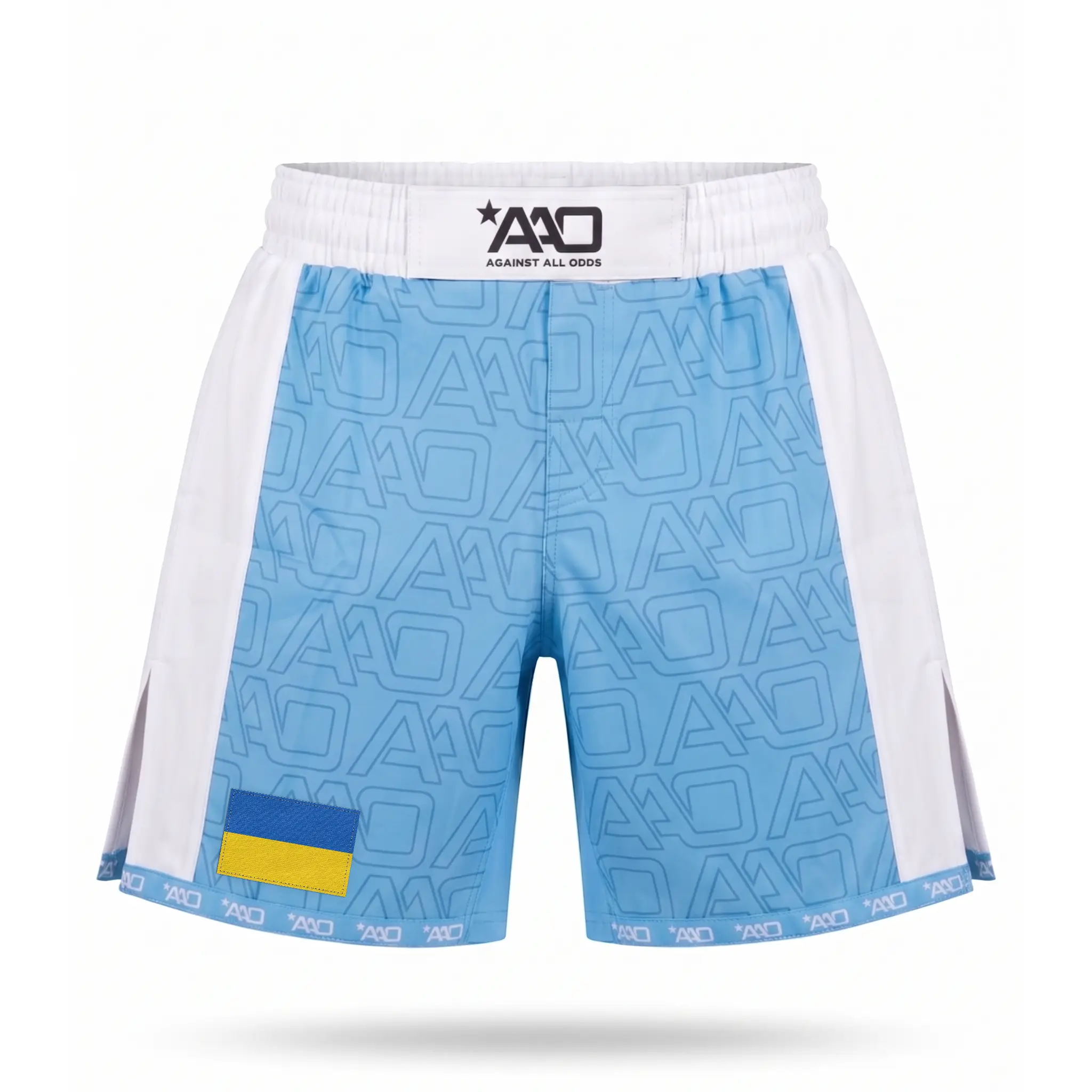 Ukraine Elevate MMA Shorts Babyblau/Weiss Bild 1