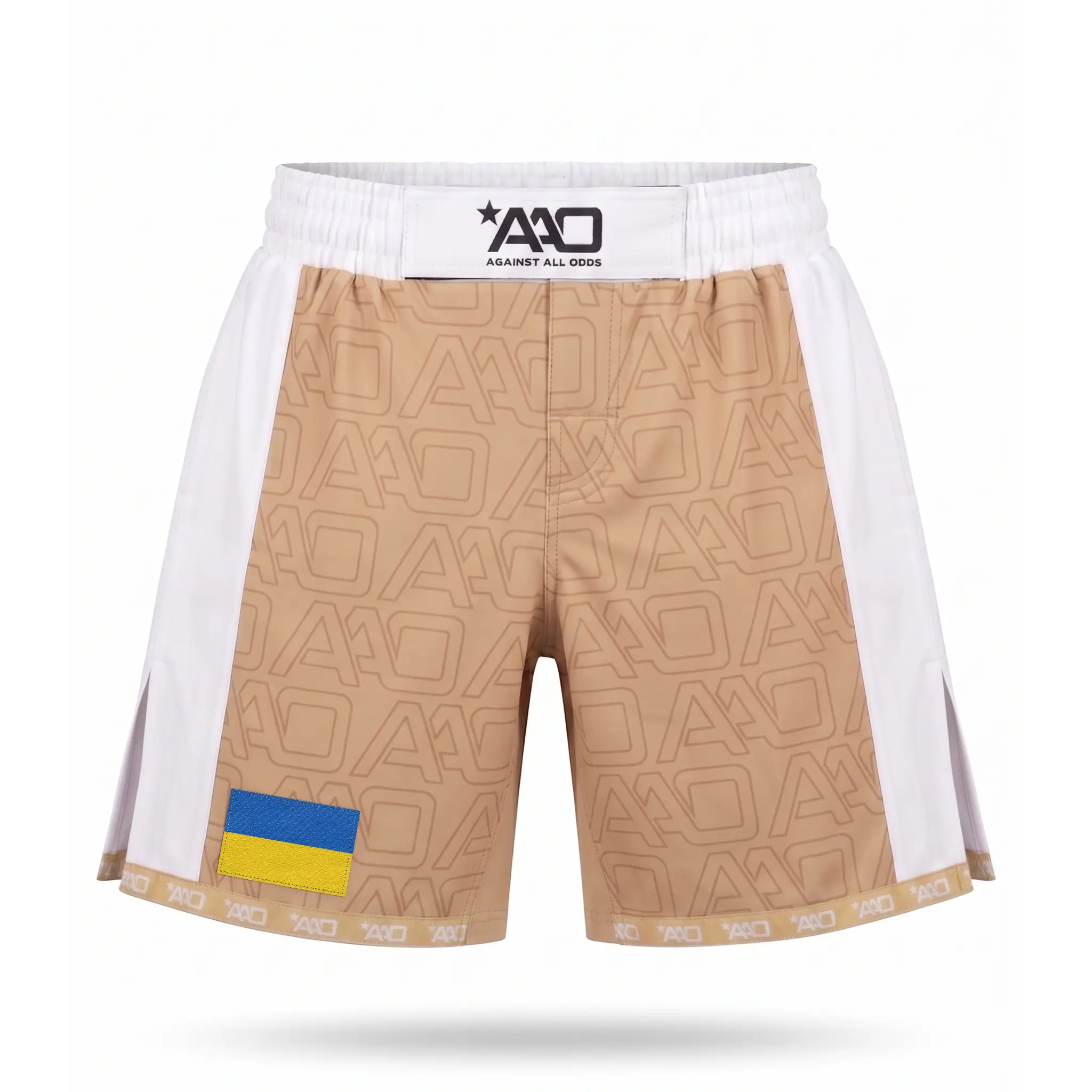 Ukraine Elevate MMA Shorts Beige/Weiss Bild 1