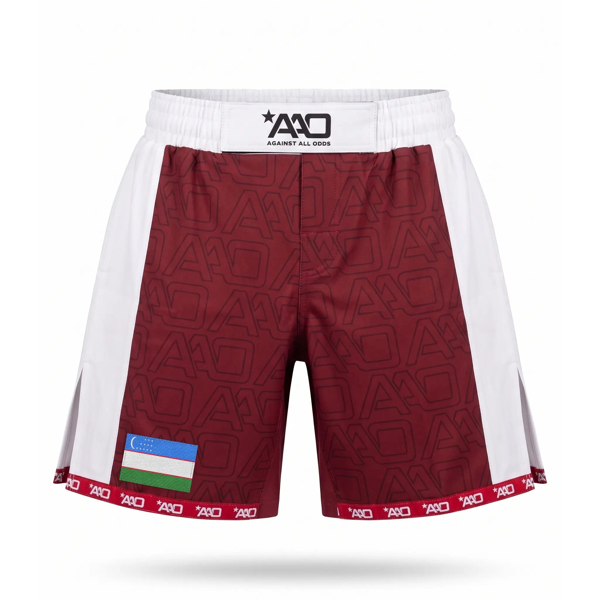 Usbekistan Elevate MMA Shorts Rot/Weiss Bild 1