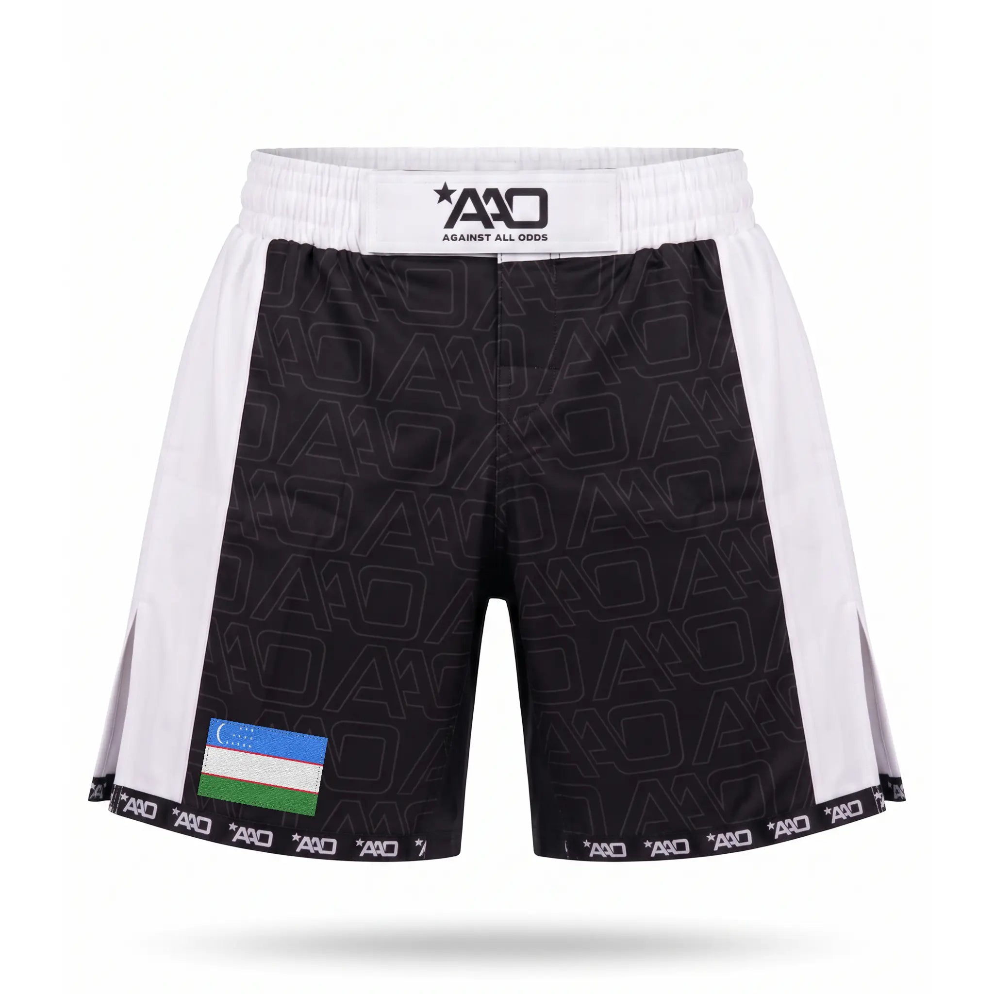 Usbekistan Elevate MMA Shorts Schwarz/Weiss Bild 1