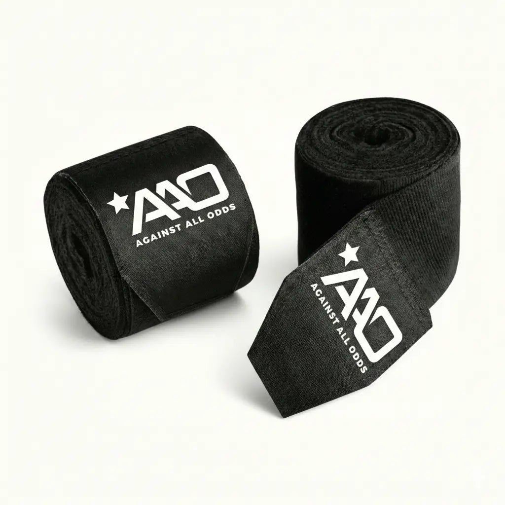 AAO „Against All Odds“ Premium Boxing Wraps – Schwarz - Aao-Fighting