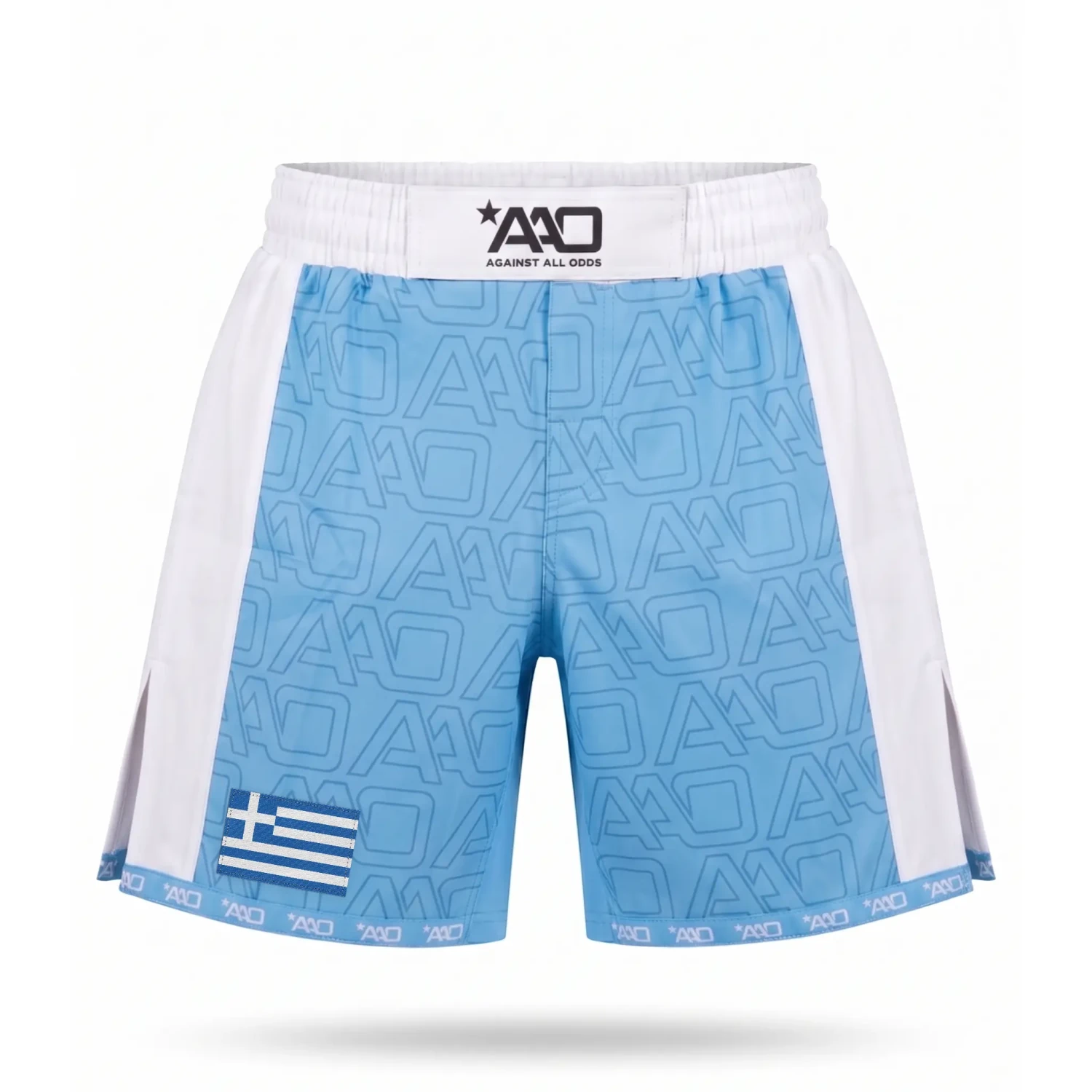 Griechenland Elevate MMA Shorts Babyblau/Weiss Bild 1