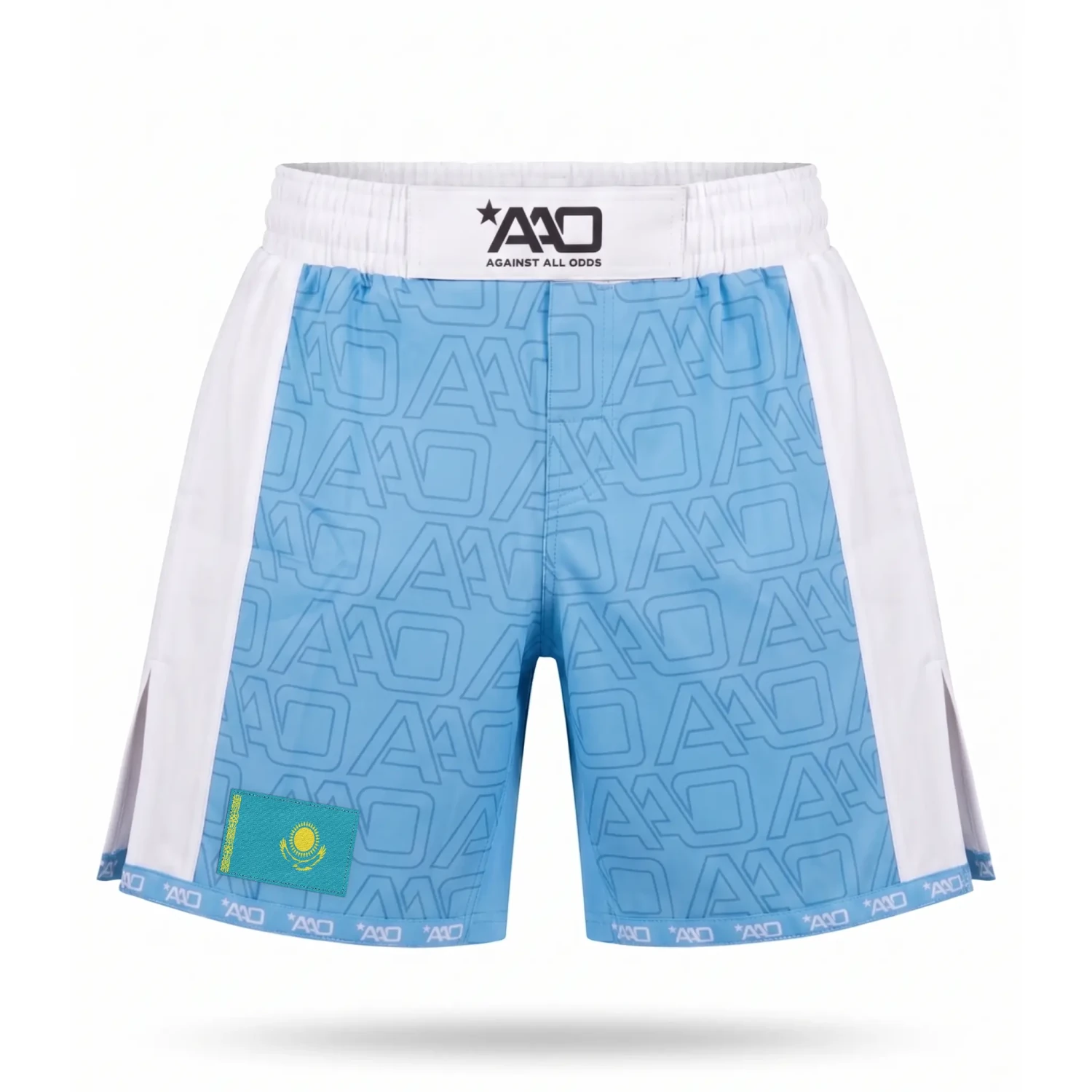 Kasachstan Elevate MMA Shorts Babyblau/Weiss Bild 1