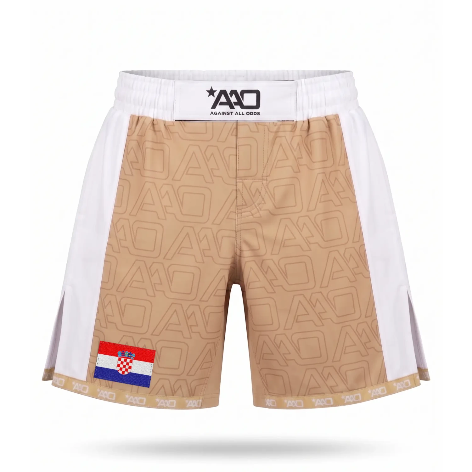 Kroatien Elevate MMA Shorts Beige/Weiss Bild 1