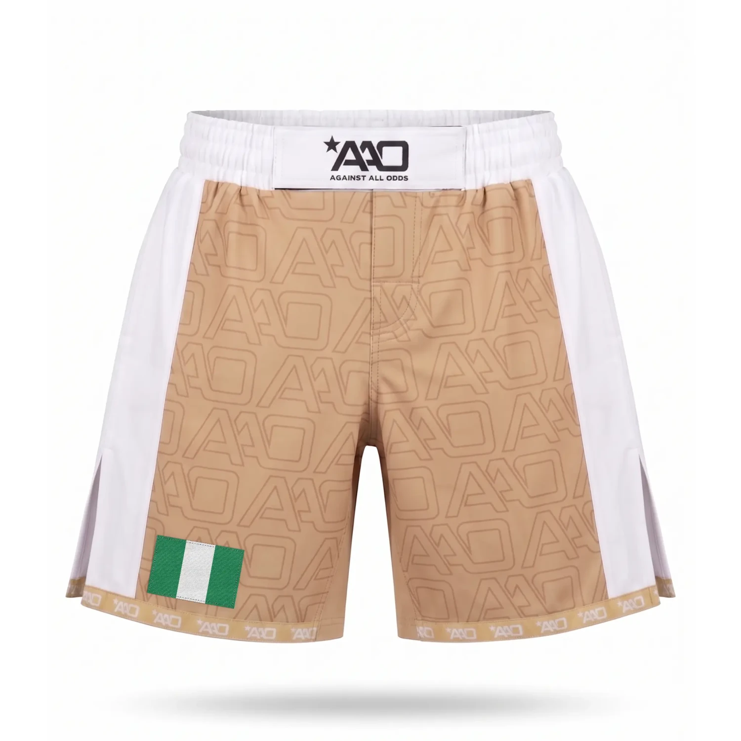 Nigeria Elevate MMA Shorts Beige/Weiss Bild 1