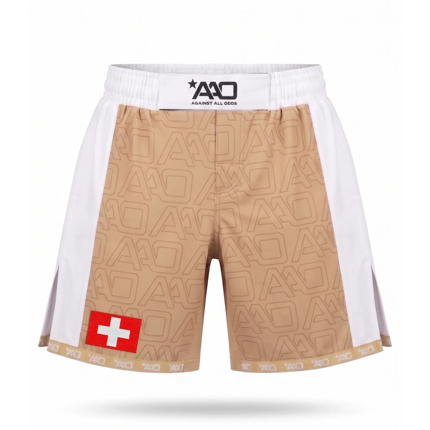Schweiz Elevate MMA Shorts Beige/Weiss Bild 1